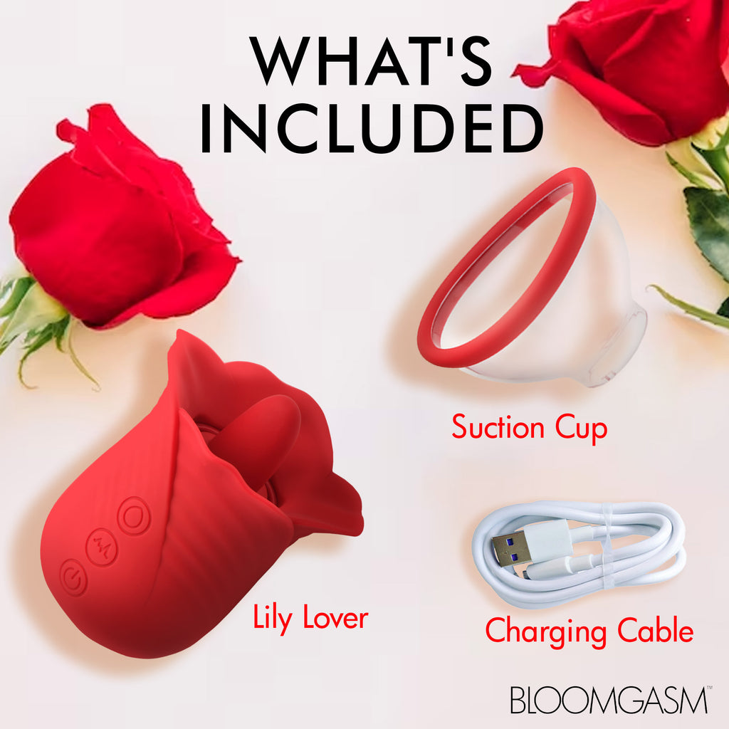 Bloomgasm Lily Lover Sucking & Vibrating Clitoral Stimulator Red
