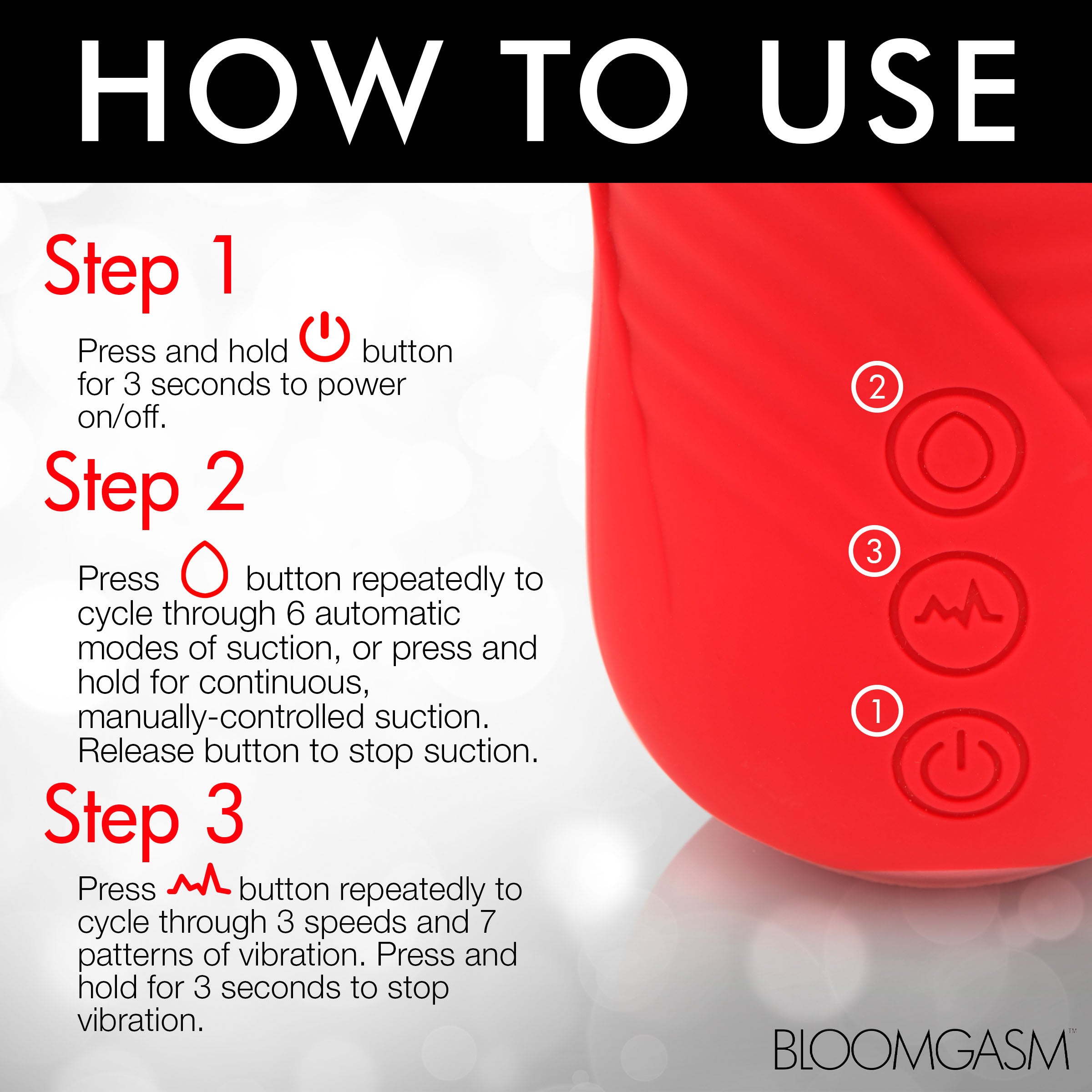 Bloomgasm Lily Lover Sucking & Vibrating Clitoral Stimulator Red