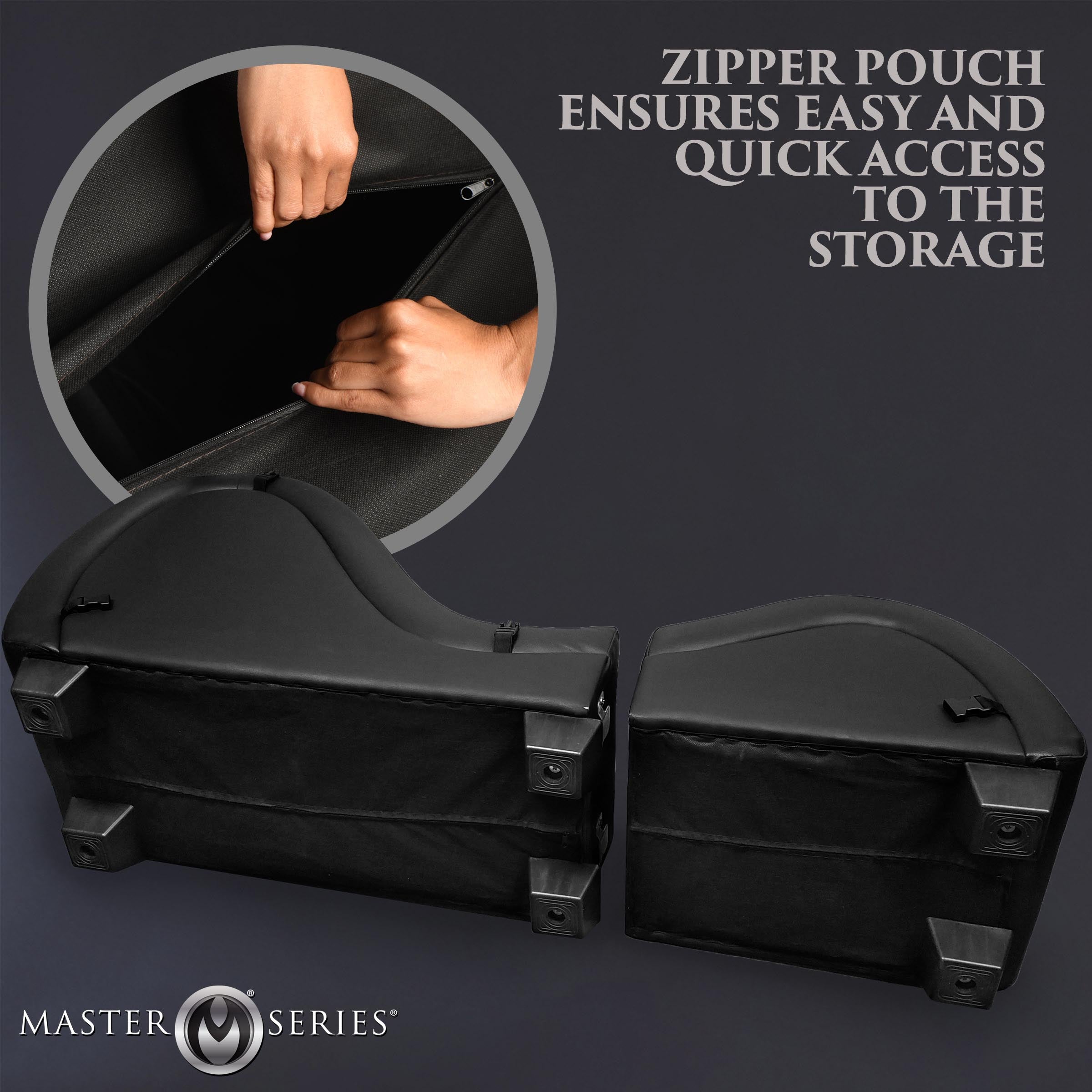 Master Series Detachable Kinky Couch Sex Chaise with Love Pillows - Black Black