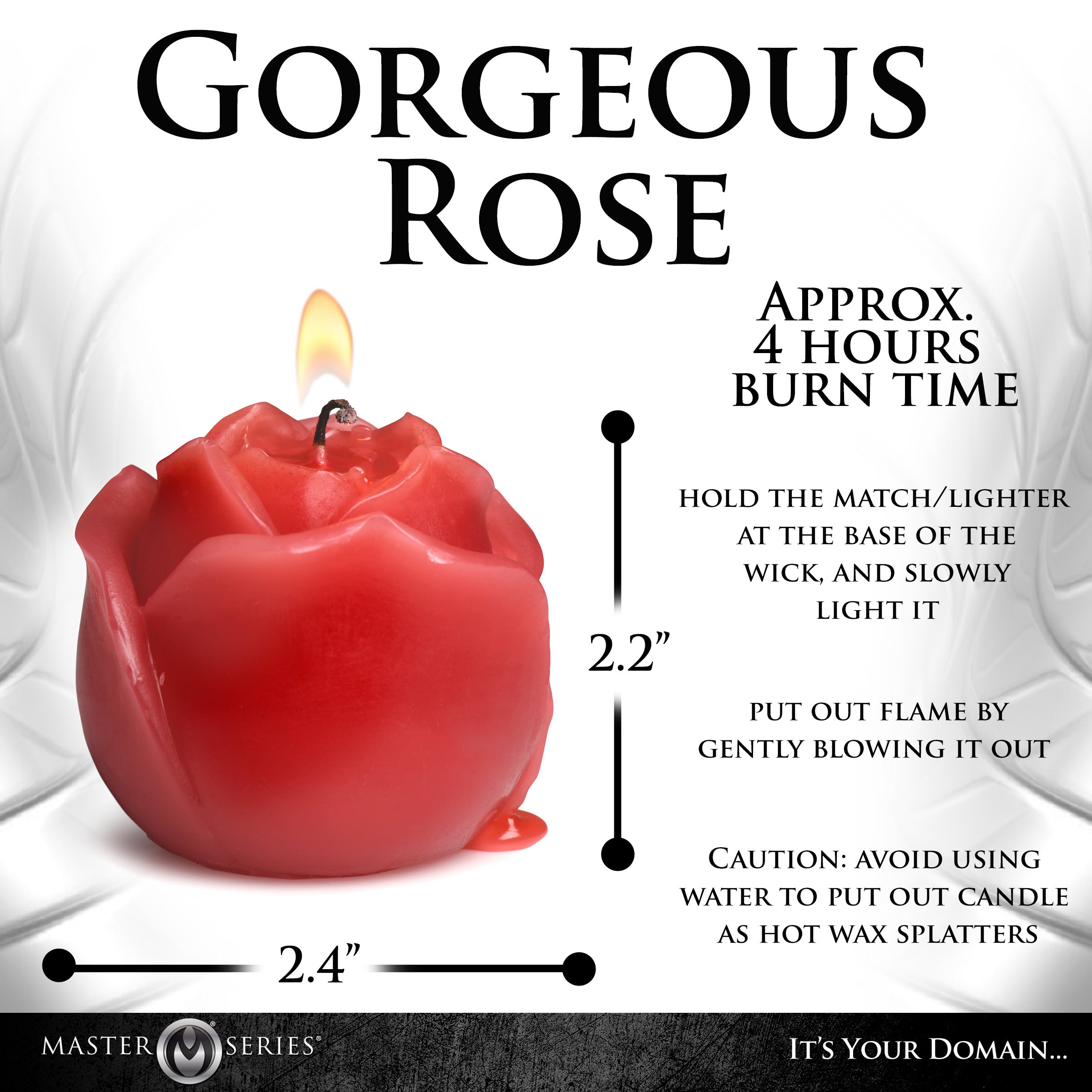 Master Series Flaming Rose Drip Candle Red