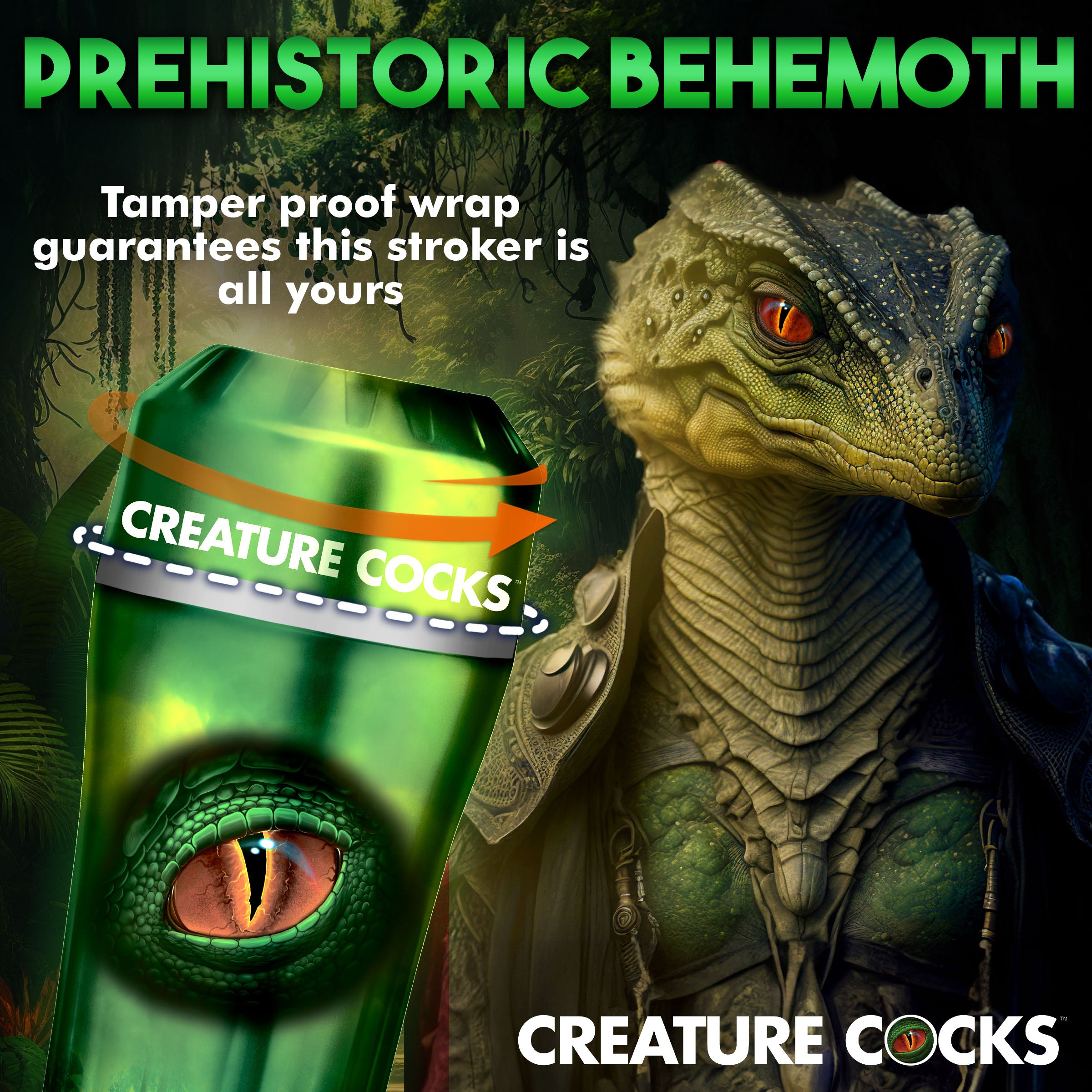 Creature Cocks Raptor Reptile Stroker Green