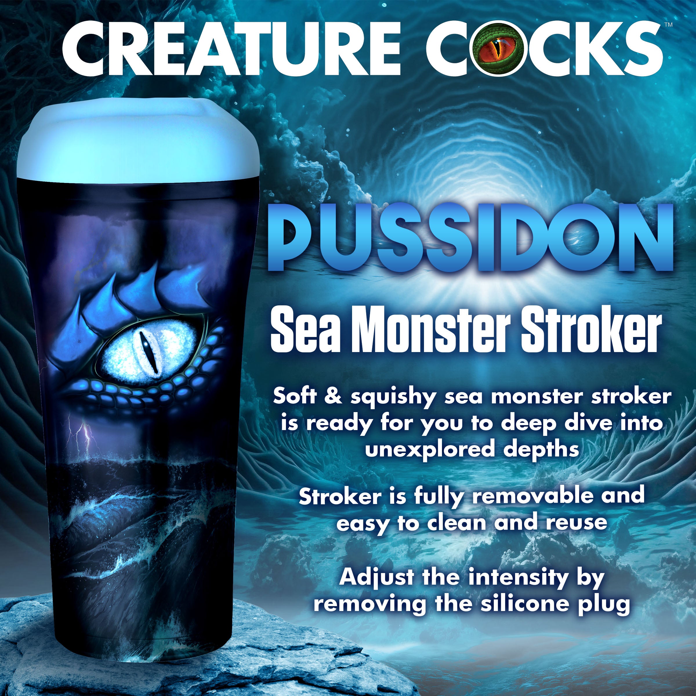 Creature Cocks Pussidon Sea Monster Stroker Blue