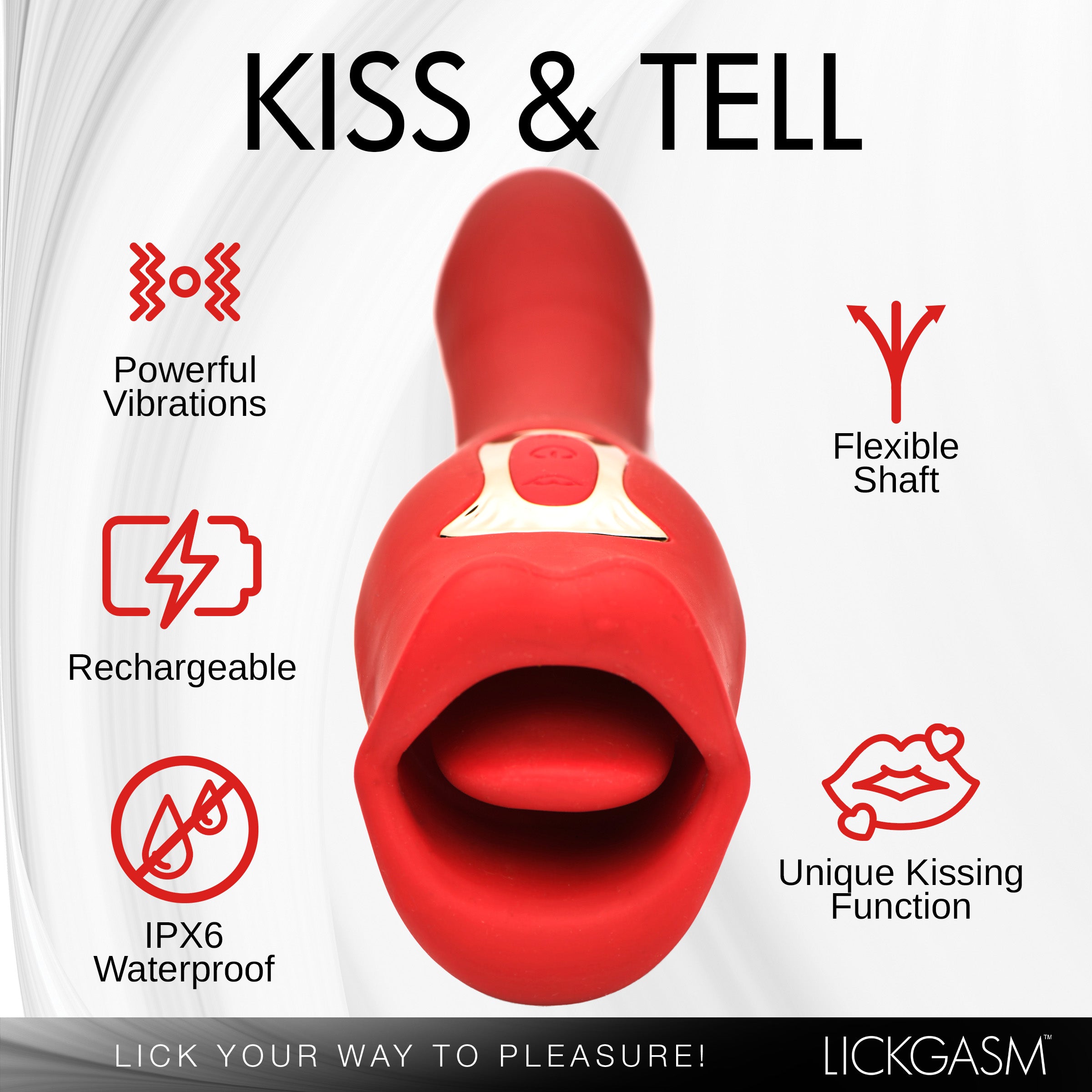 Lickgasm Kiss and Tell Pro Dual-ended Kissing Vibrator Red