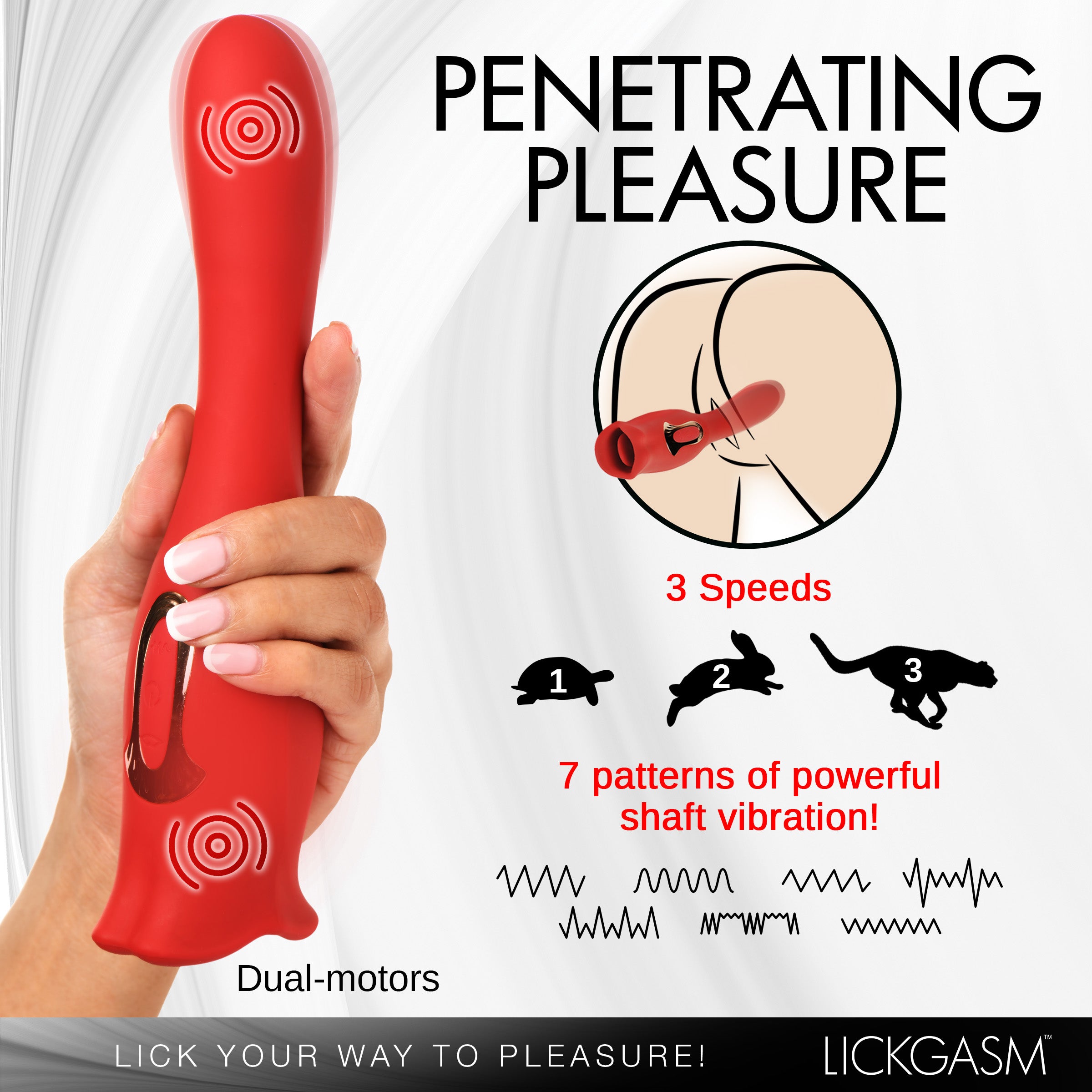 Lickgasm Kiss and Tell Pro Dual-ended Kissing Vibrator Red