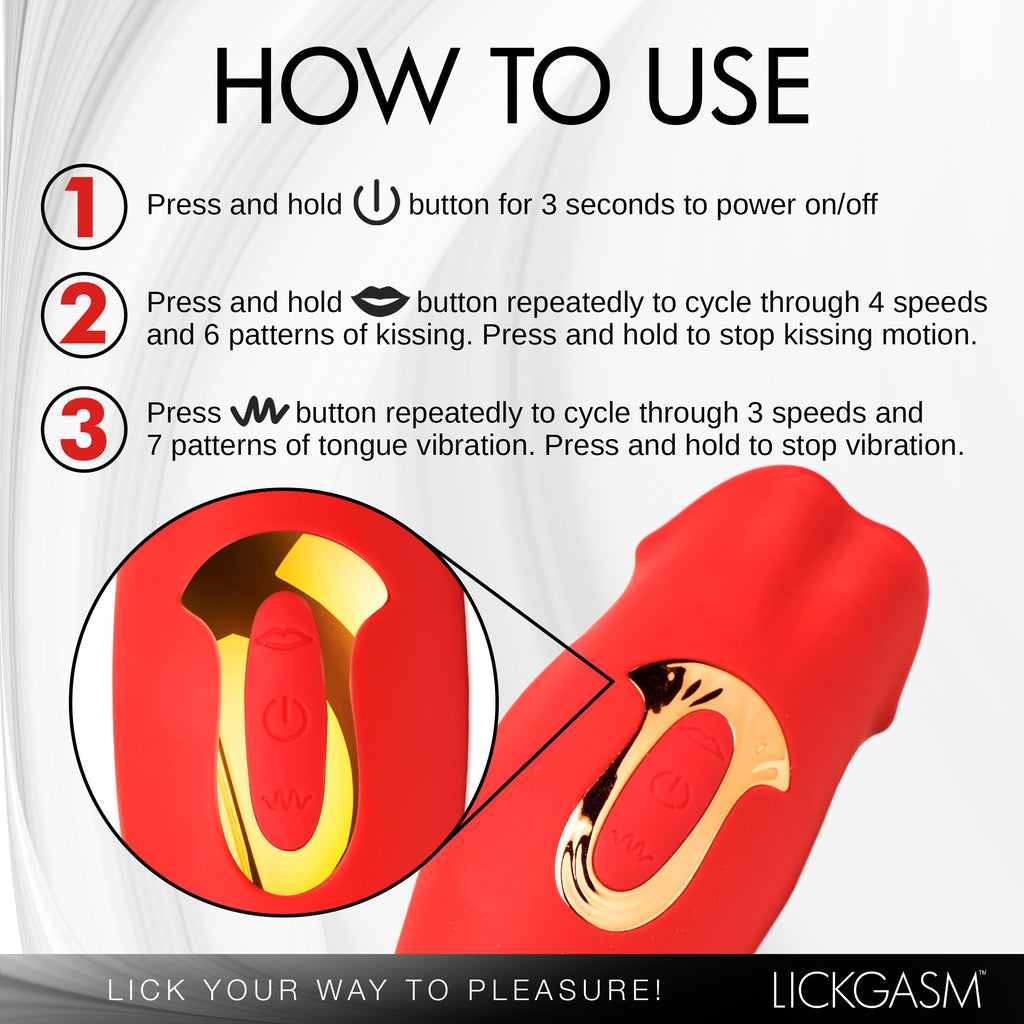 Lickgasm Kiss and Tell Mini Kissing and Vibrating Clitoral Stimulator Red