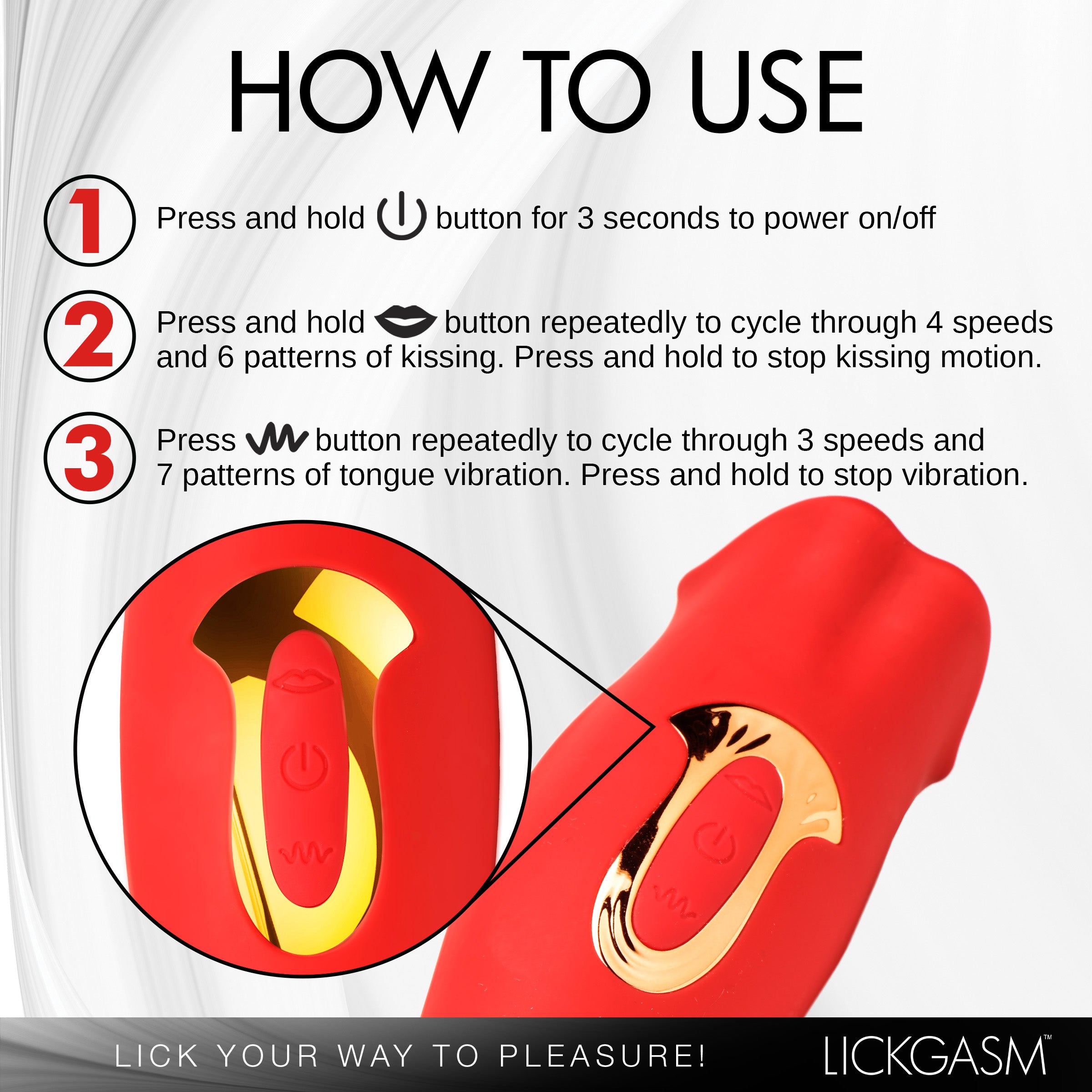 Lickgasm Kiss and Tell Mini Kissing and Vibrating Clitoral Stimulator Red