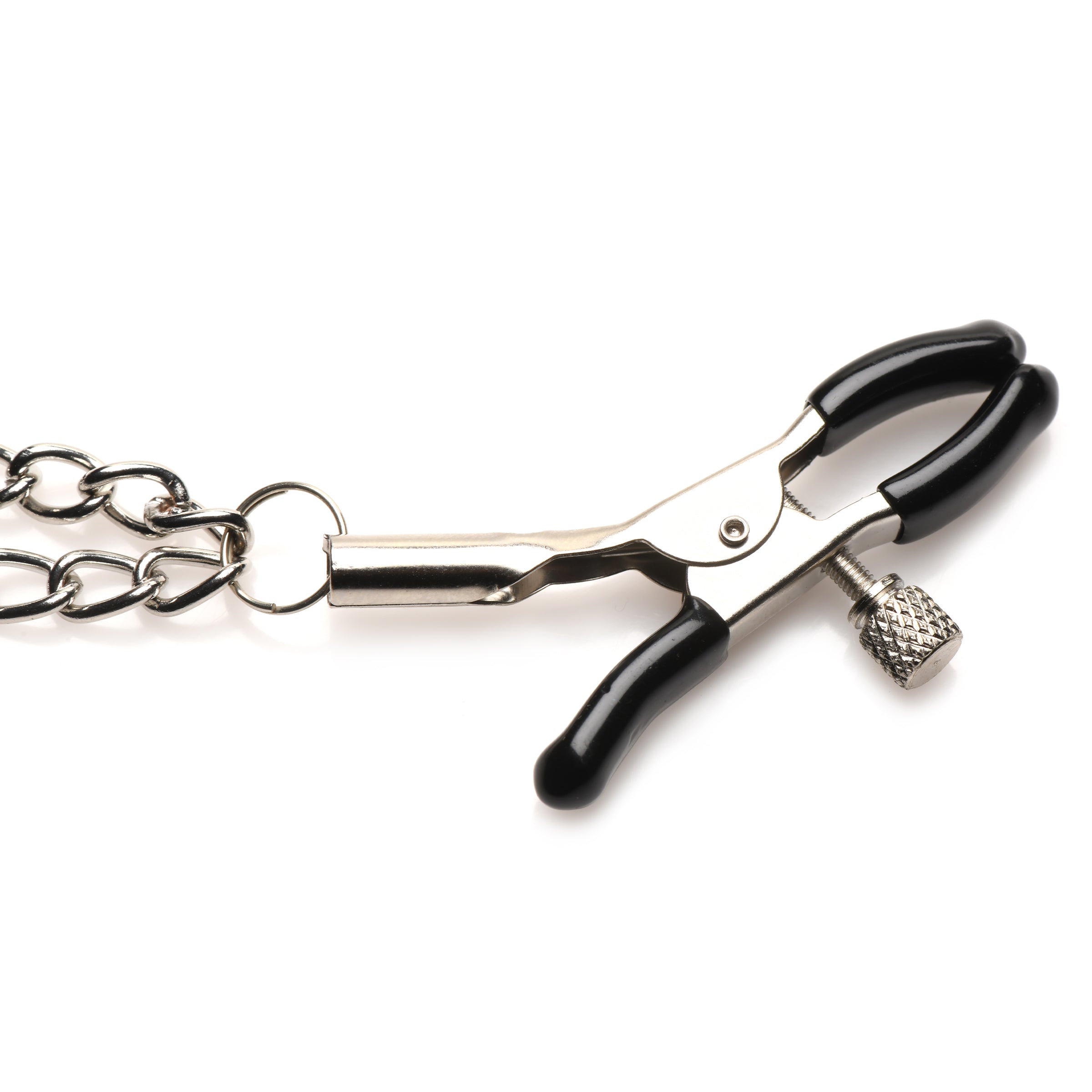 Master Series Daggers Double Chain Nipple Clamps Black