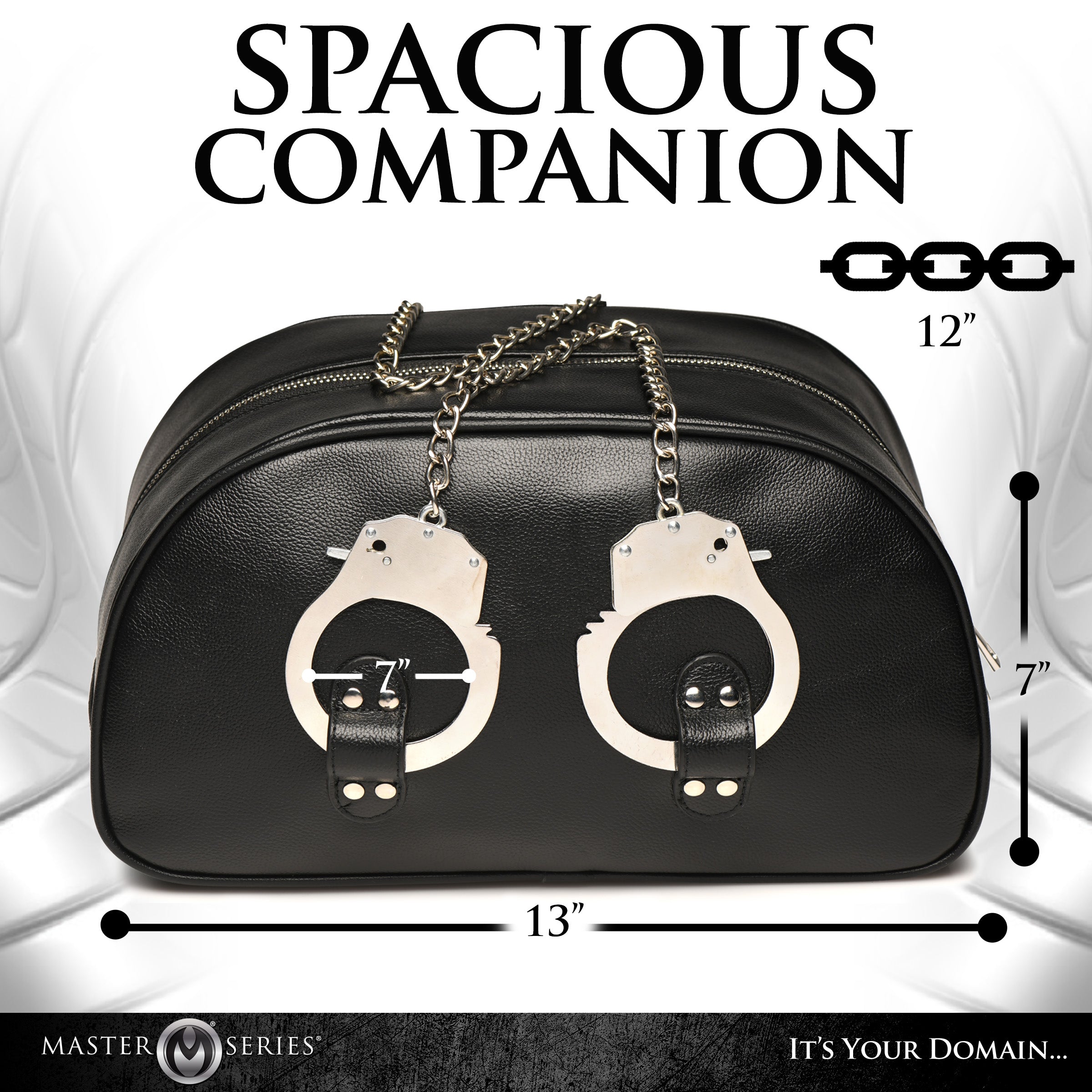 Master Series Cuffed and Loaded Travel Bag with Handcuff Handles Black