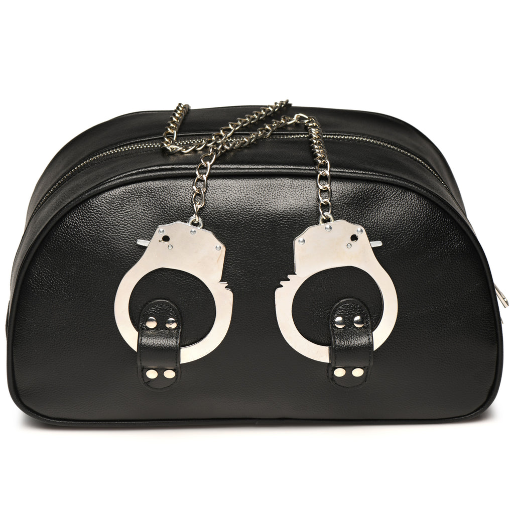Master Series Cuffed and Loaded Travel Bag with Handcuff Handles Black