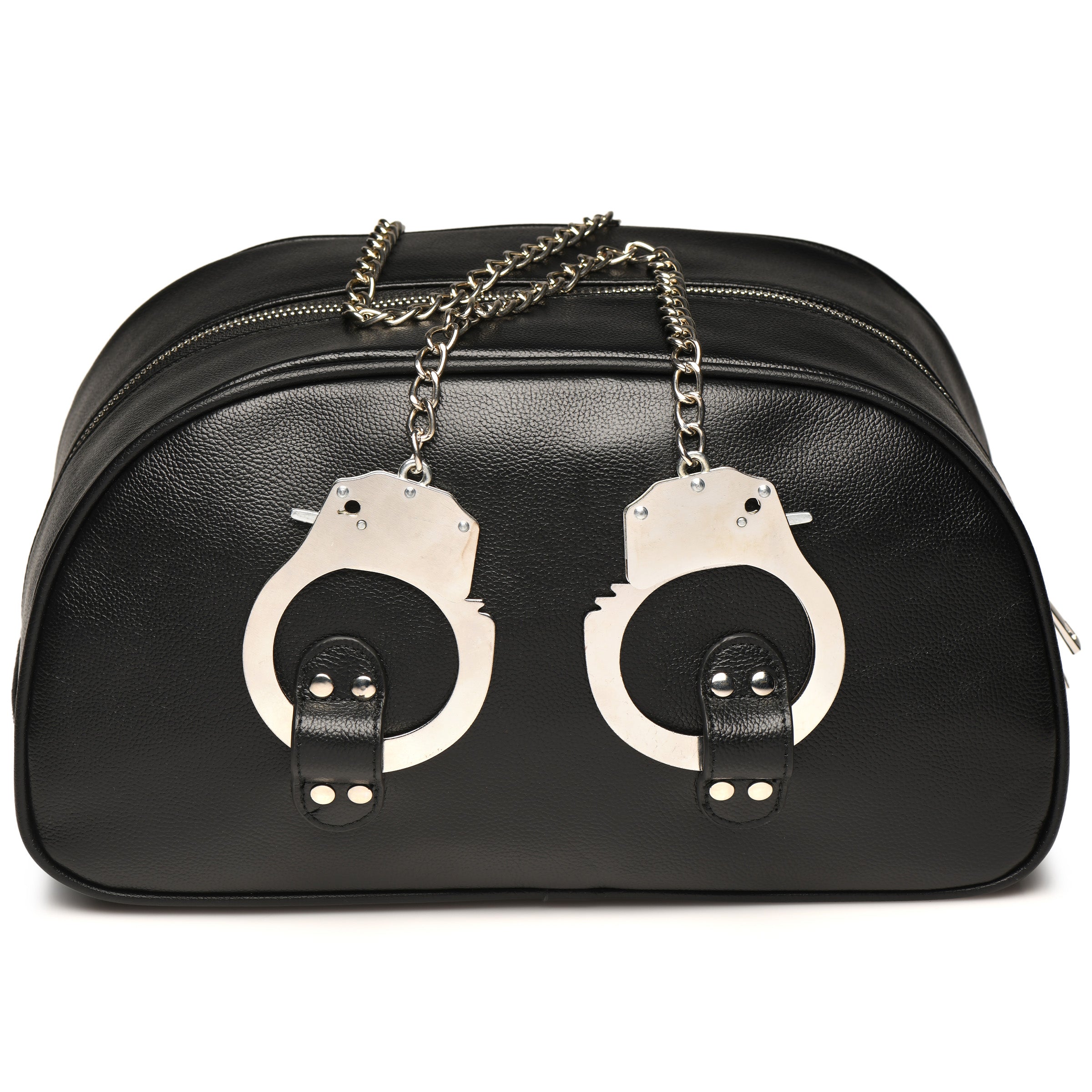 Master Series Cuffed and Loaded Travel Bag with Handcuff Handles Black