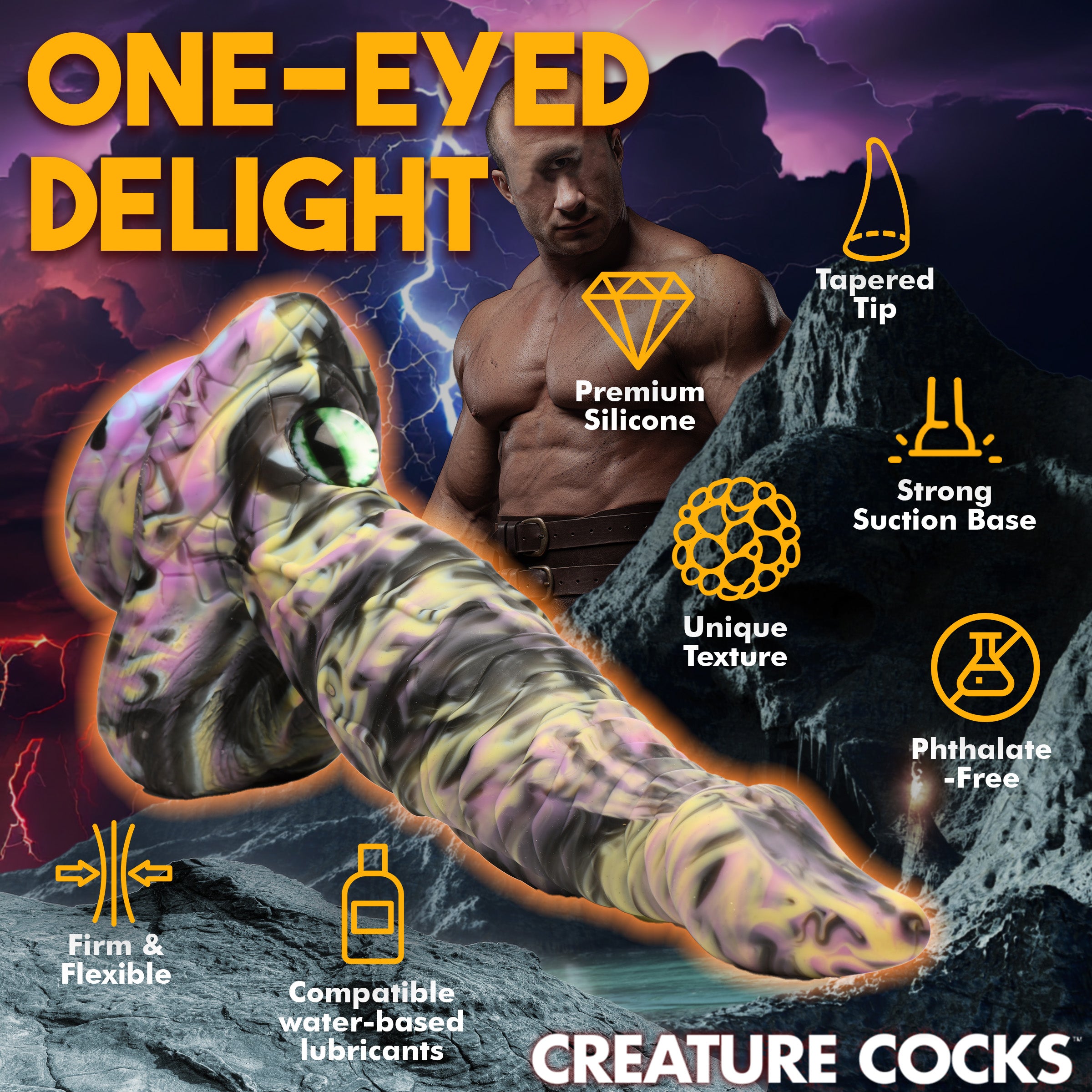 Creature Cocks Cyclops Monster Silicone Dildo Multi