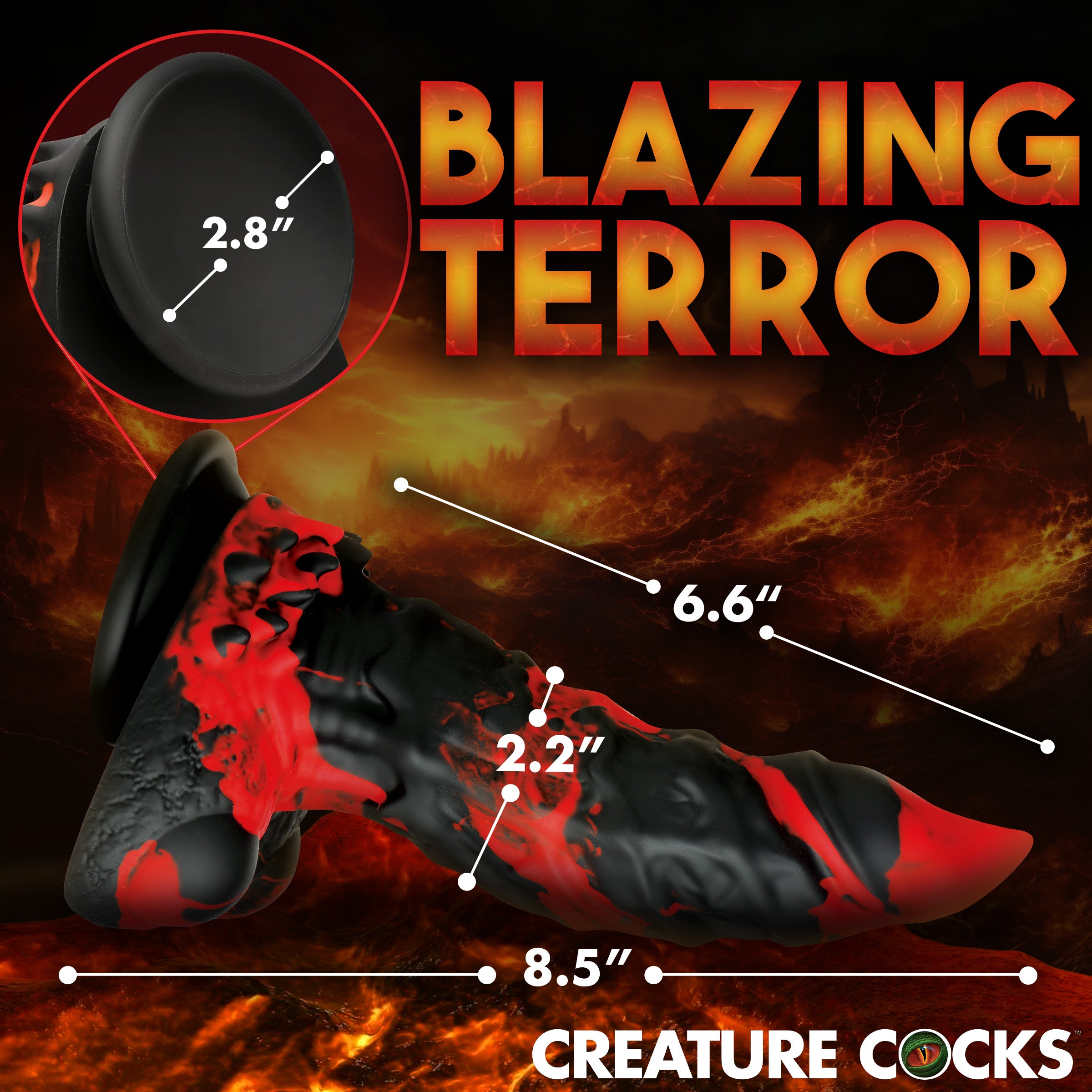 Creature Cocks Fire Demon Monster Silicone Dildo Red
