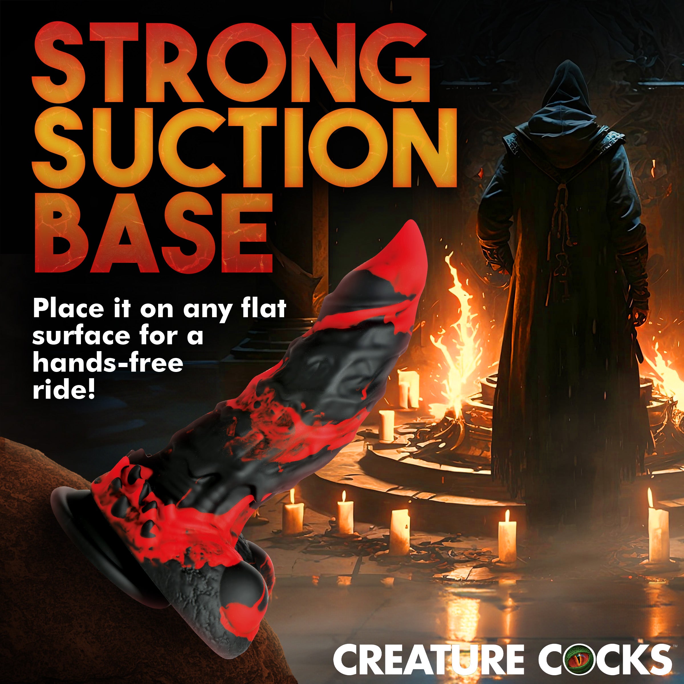 Creature Cocks Fire Demon Monster Silicone Dildo Red