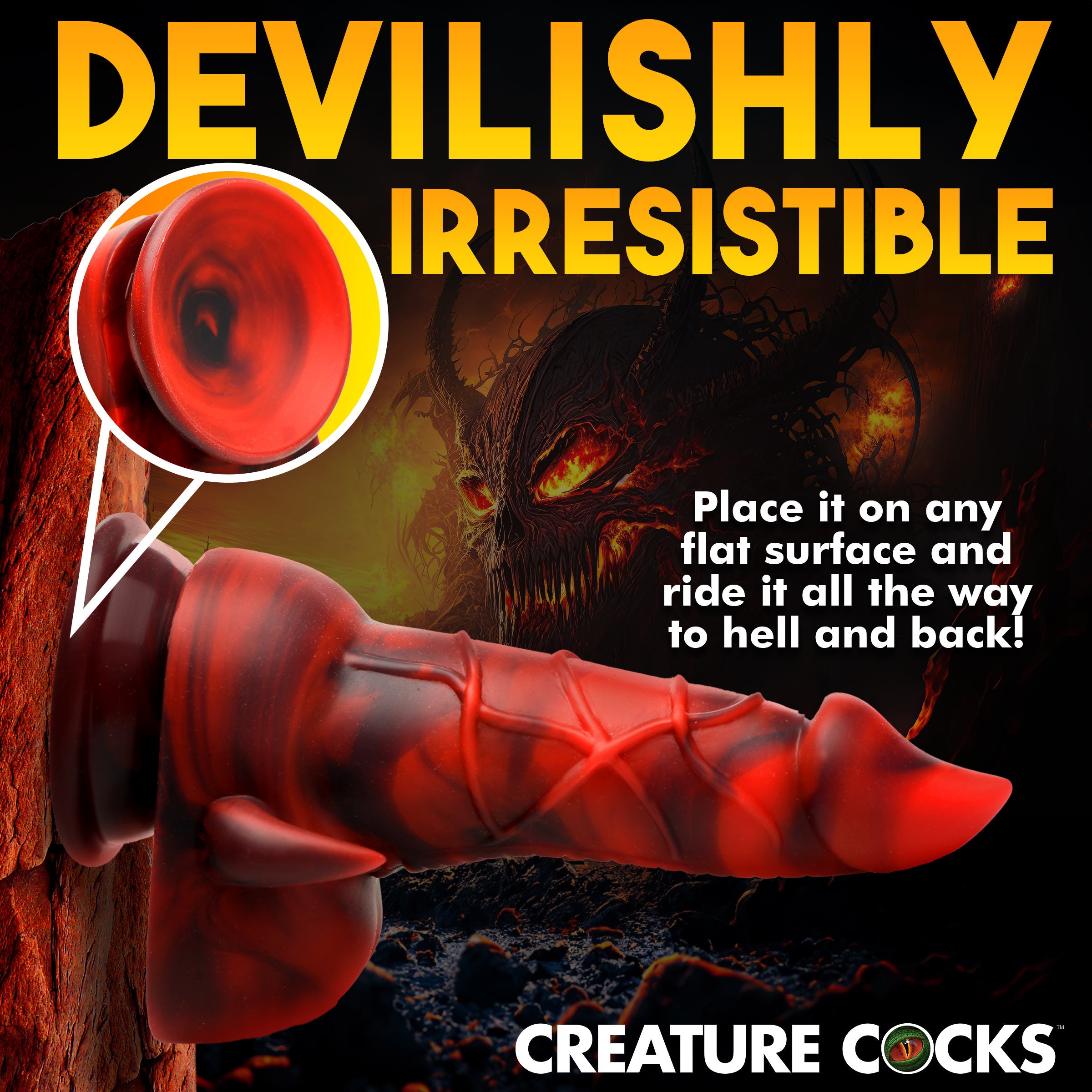 Creature Cocks Horny Devil Demon Silicone Dildo Red