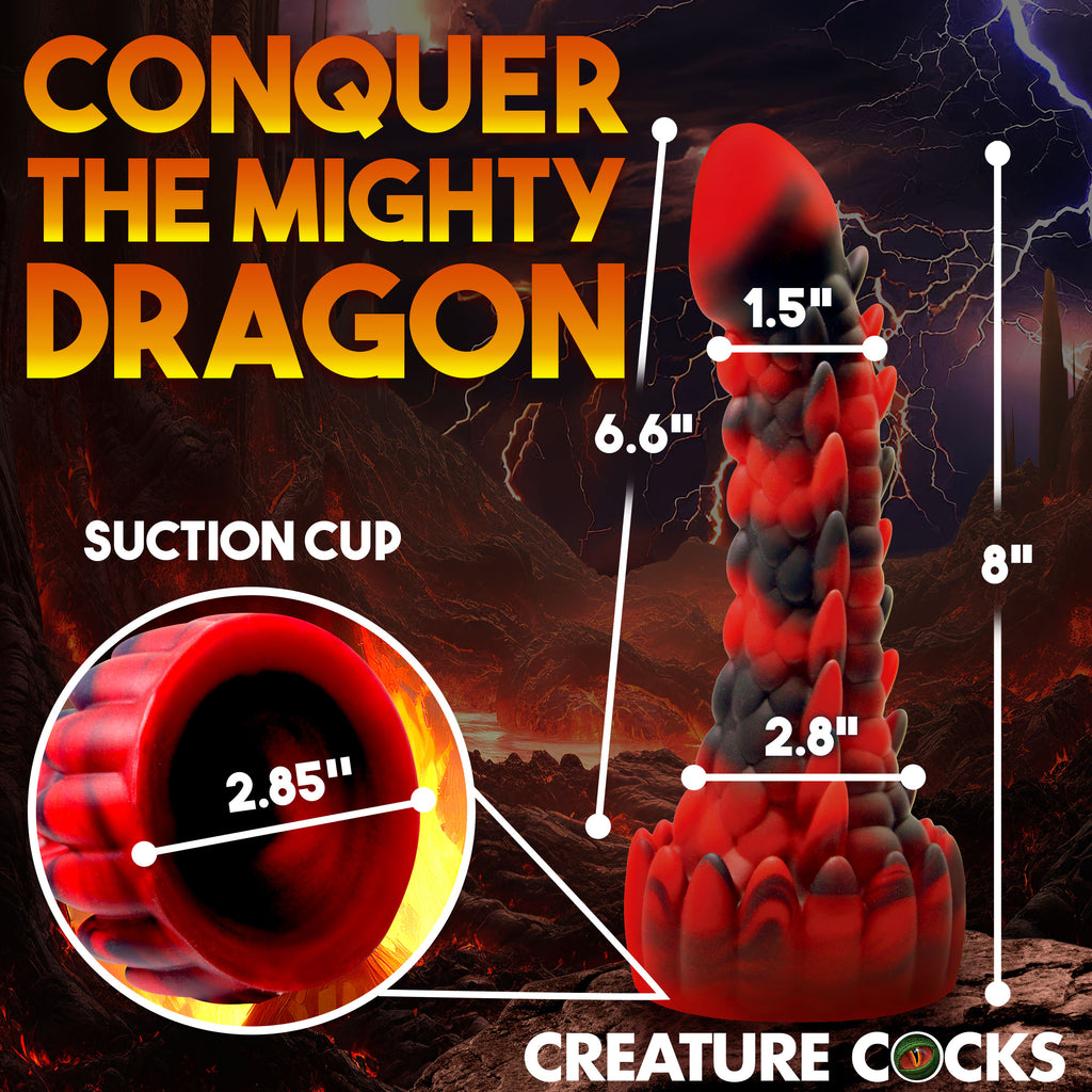 Creature Cocks Demon Rising Scaly Dragon Silicone Dildo Red