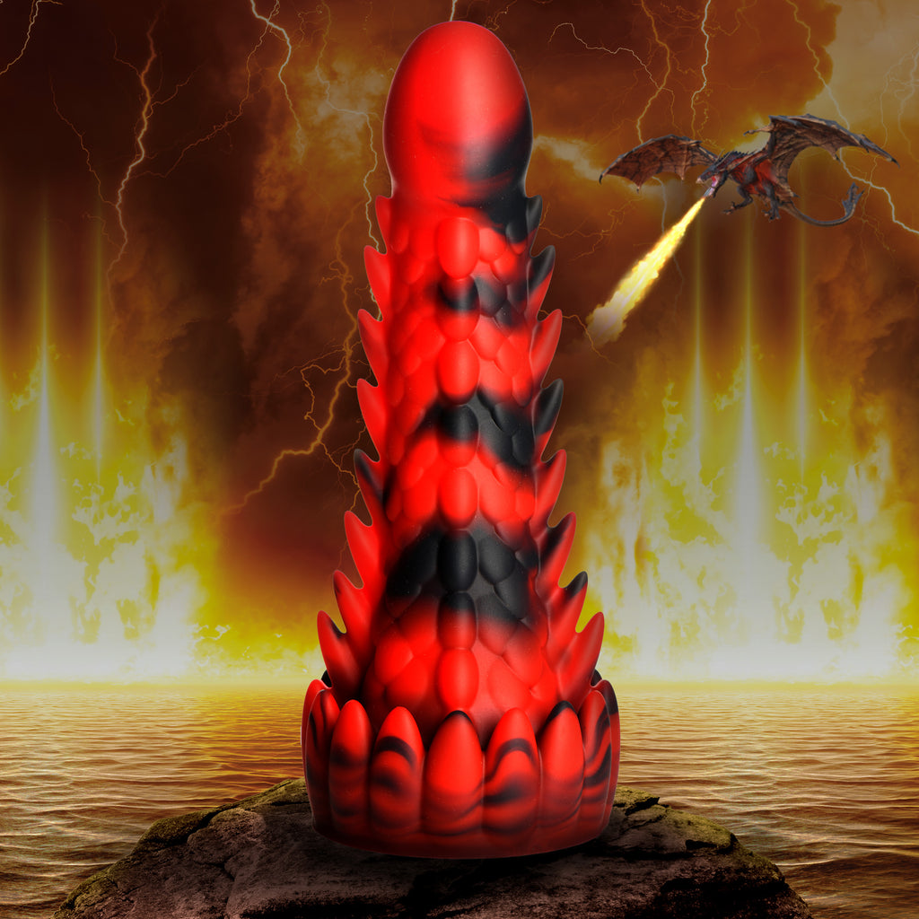 Creature Cocks Demon Rising Scaly Dragon Silicone Dildo Red