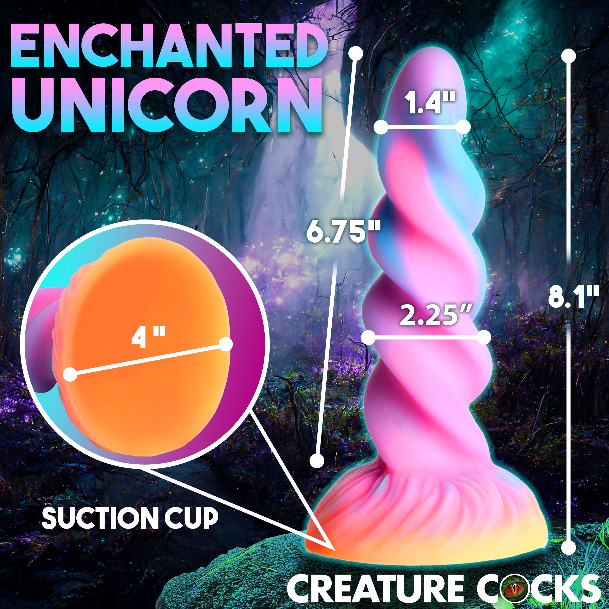 Creature Cocks Moon Rider Glow-in-the-dark unicorn Dildo Multi