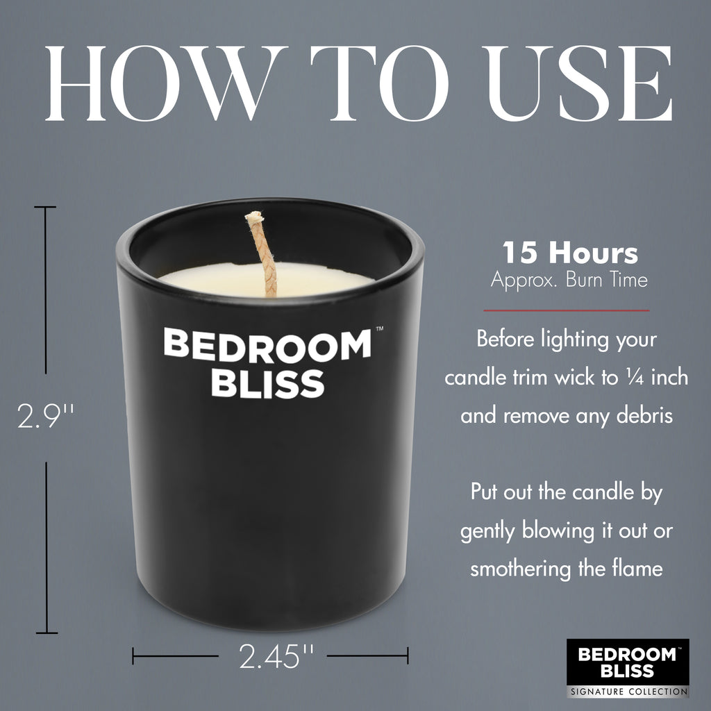 Bedroom Bliss Signature Collection Lover's Massage Candle - Vanilla Black
