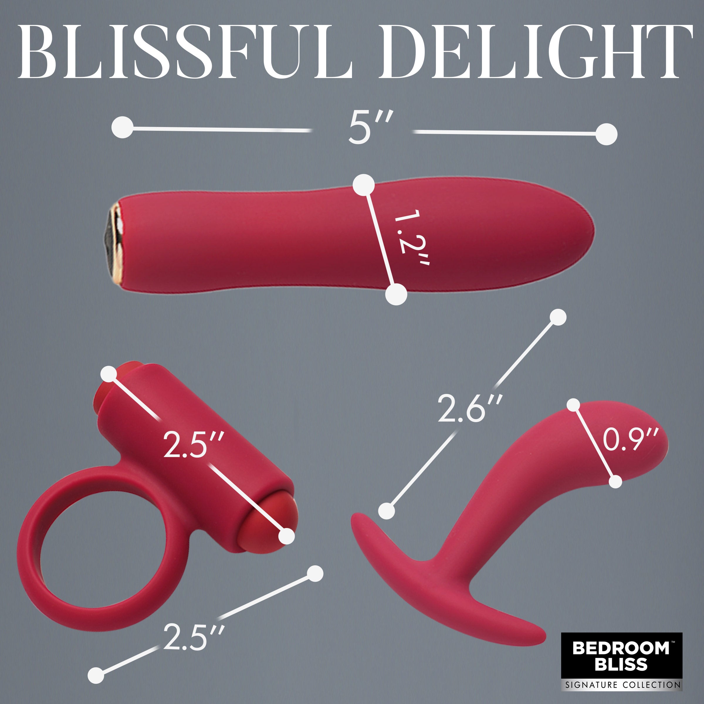 Bedroom Bliss Signature Collection Lover's Deluxe Bondage Massage Set Red