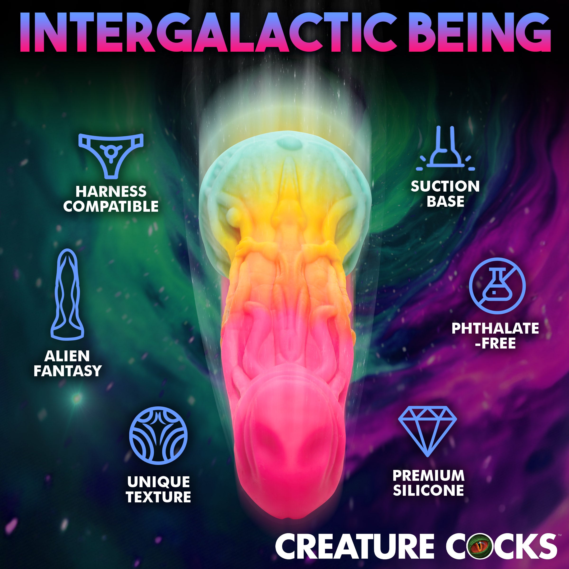 Creature Cocks Shape Shifter Alien Silicone Dildo Multi