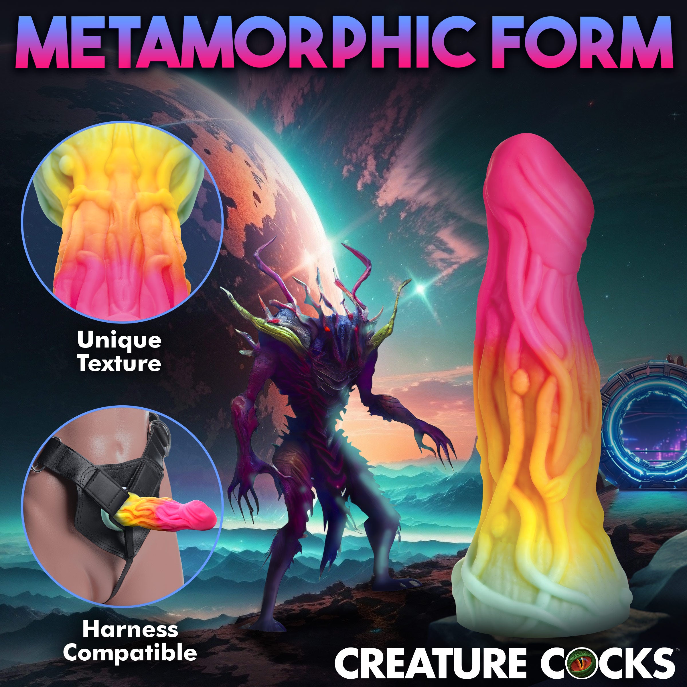 Creature Cocks Shape Shifter Alien Silicone Dildo Multi