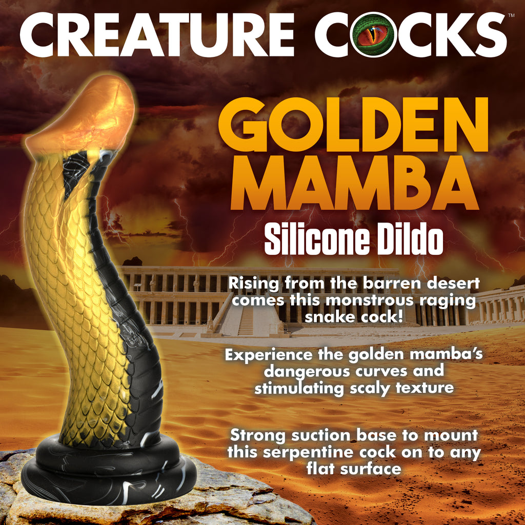 Creature Cocks Golden Mamba Silicone Dildo Yellow