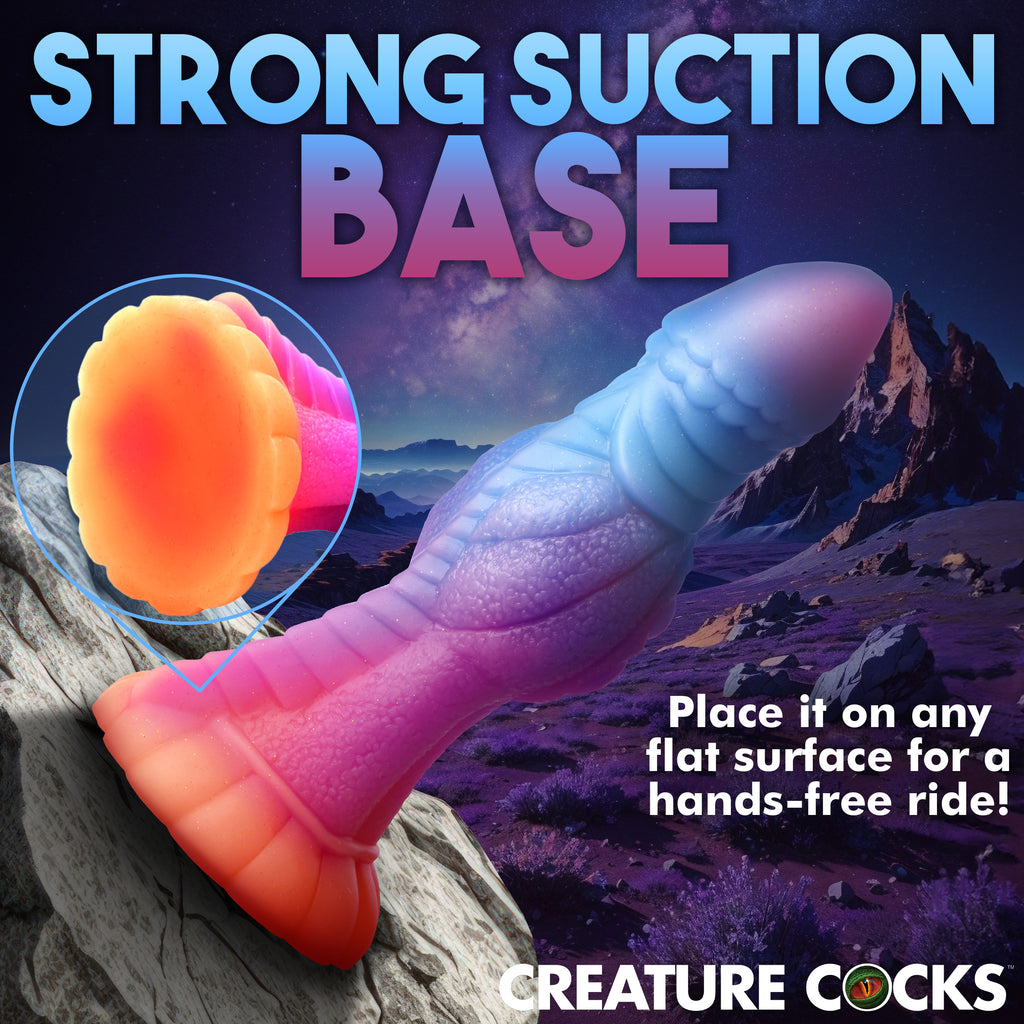 Creature Cocks Galactic Cock Alien Creature Glow-in-the-Dark Silicone Dildo Multi