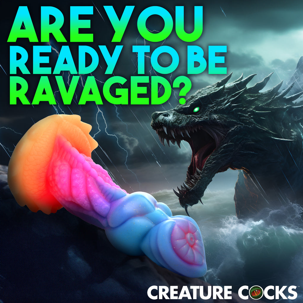 Creature Cocks Aqua-Cock Glow-In-The-Dark Silicone Dildo Multi