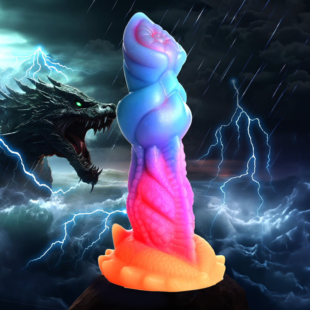Creature Cocks Aqua-Cock Glow-In-The-Dark Silicone Dildo Multi