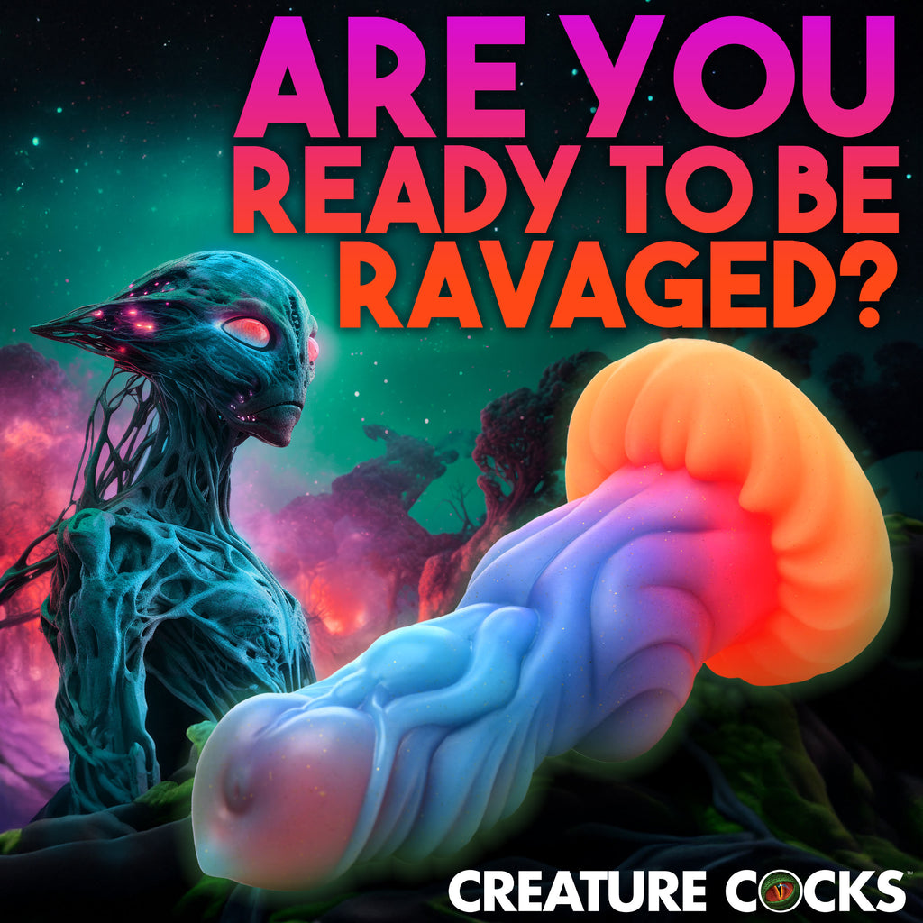Creature Cocks Alien Invader Glow-In-The-Dark Silicone Dildo Multi