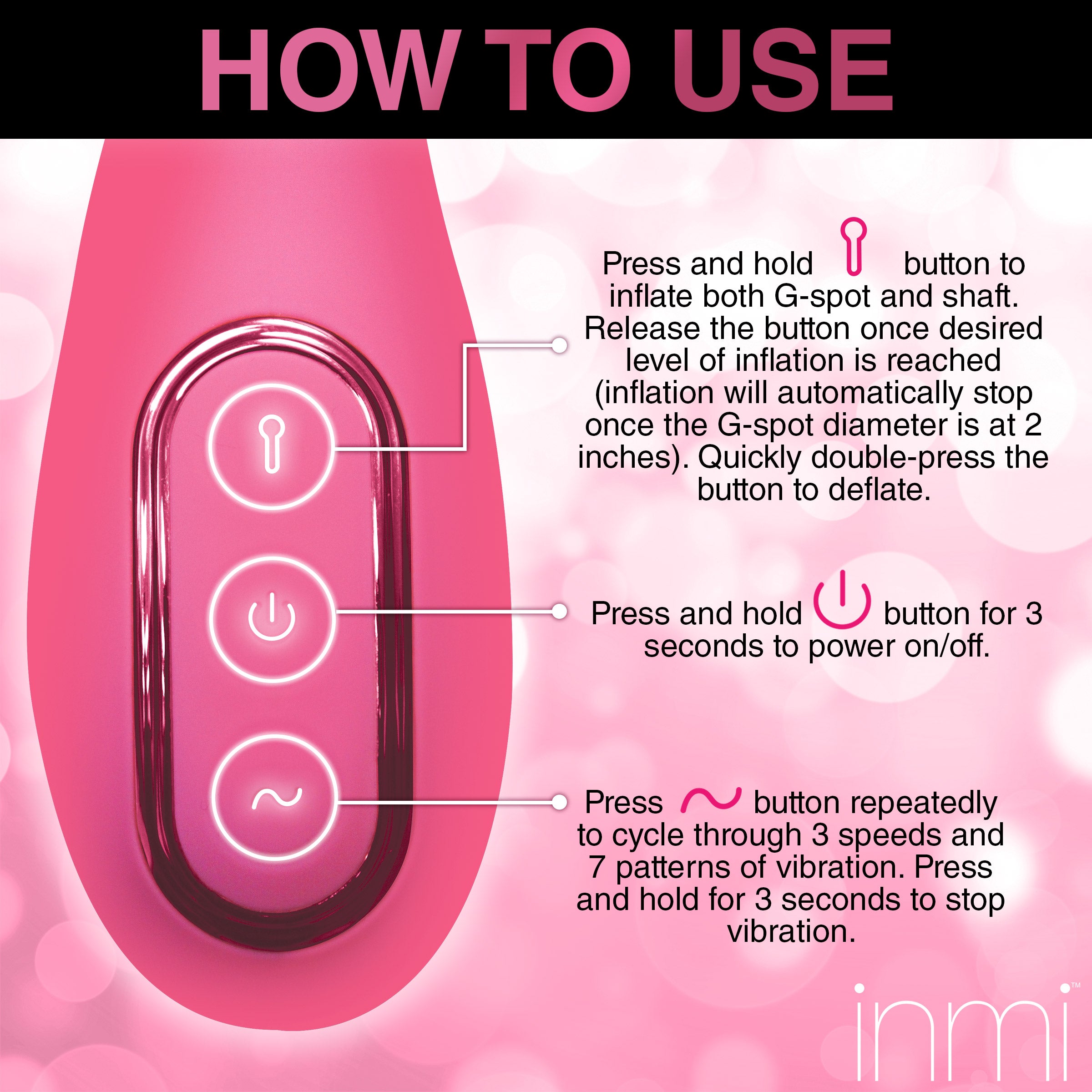 Inmi Extreme-G Inflating G-spot Silicone Vibrator Pink