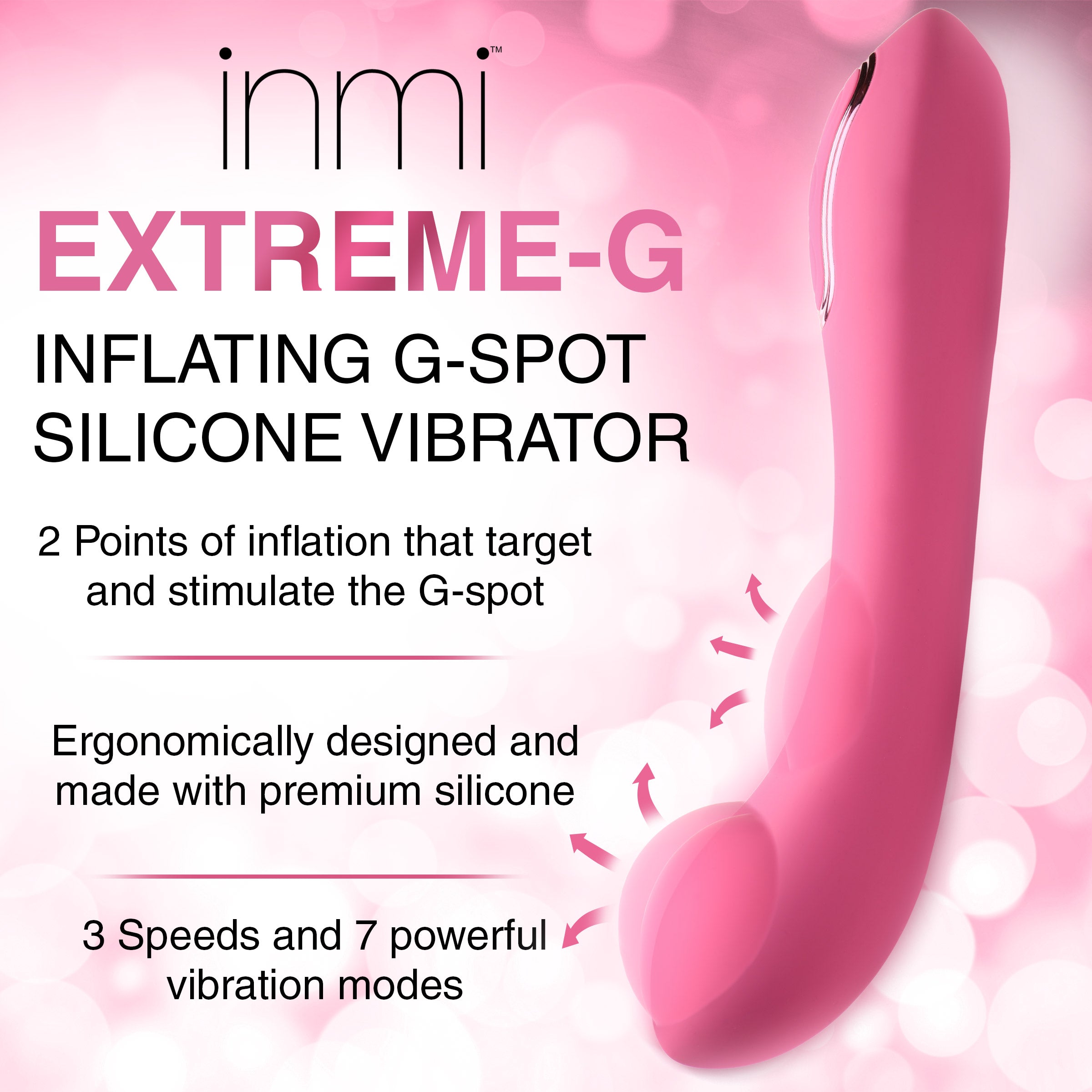 Inmi Extreme-G Inflating G-spot Silicone Vibrator Pink