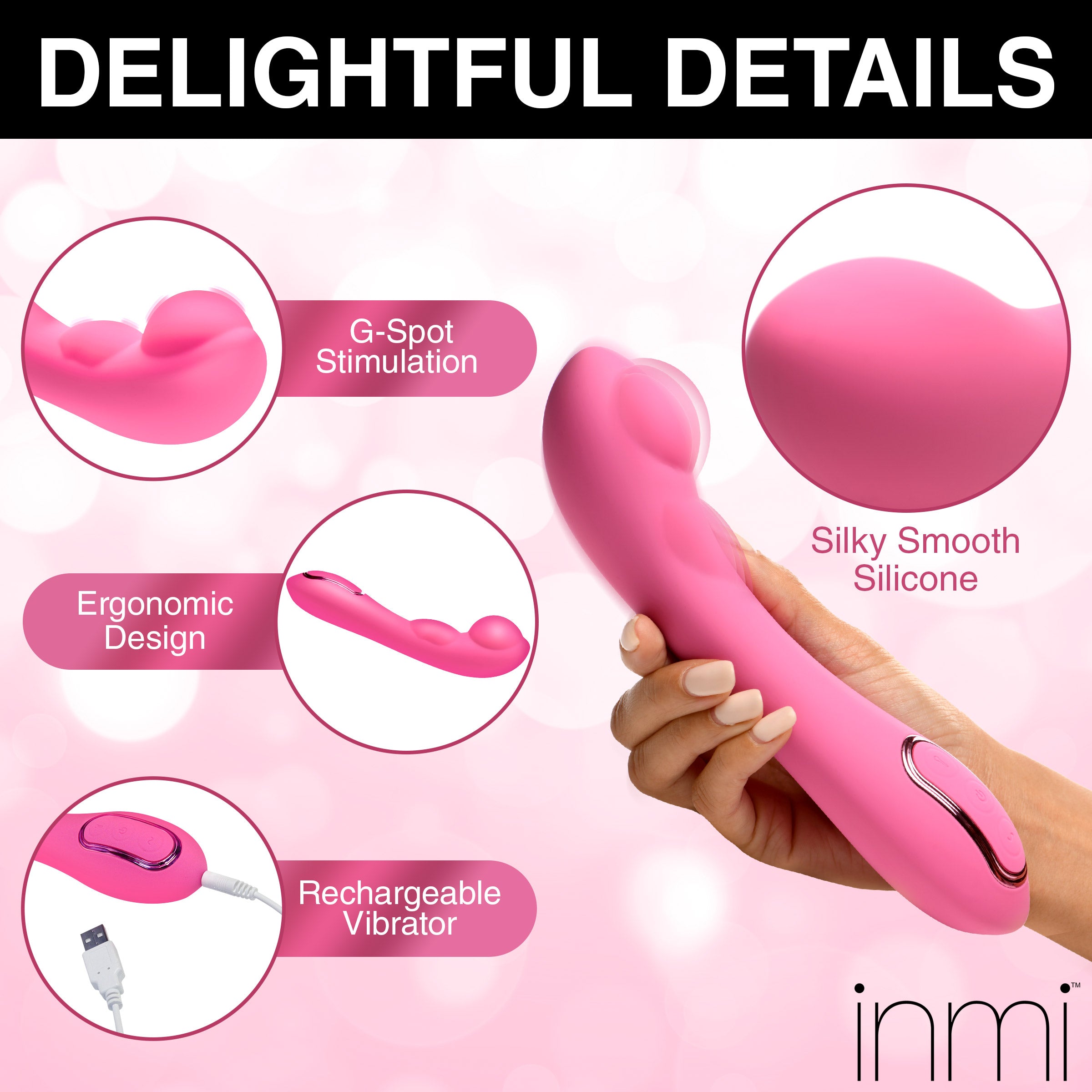 Inmi Extreme-G Inflating G-spot Silicone Vibrator Pink