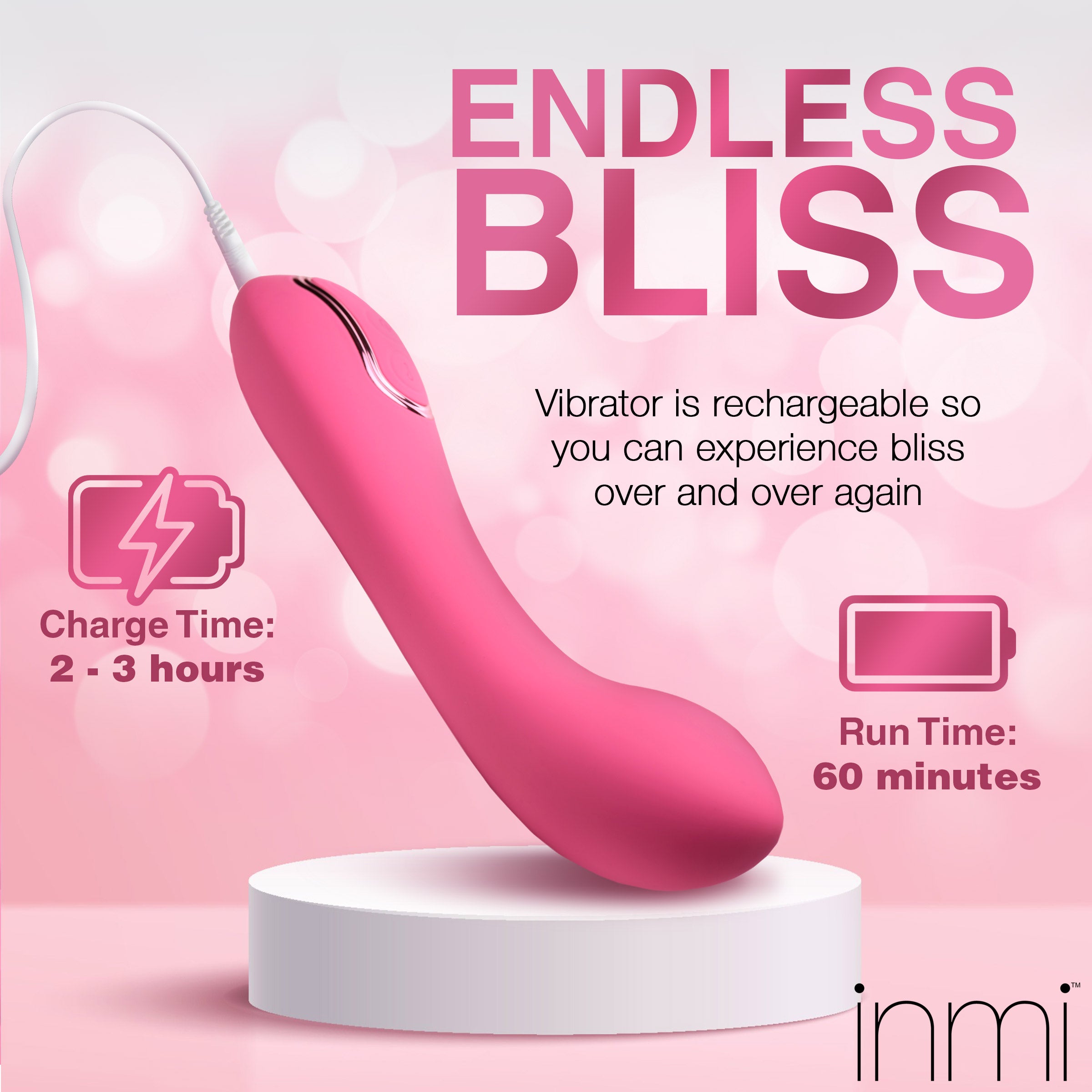 Inmi Extreme-G Inflating G-spot Silicone Vibrator Pink