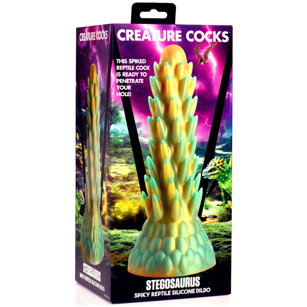 Creature Cocks Stegosaurus Spiky Reptile Silicone Dildo Multi