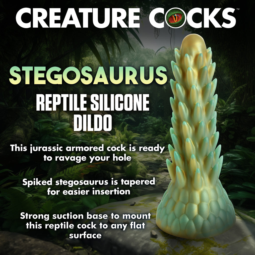 Creature Cocks Stegosaurus Spiky Reptile Silicone Dildo Multi