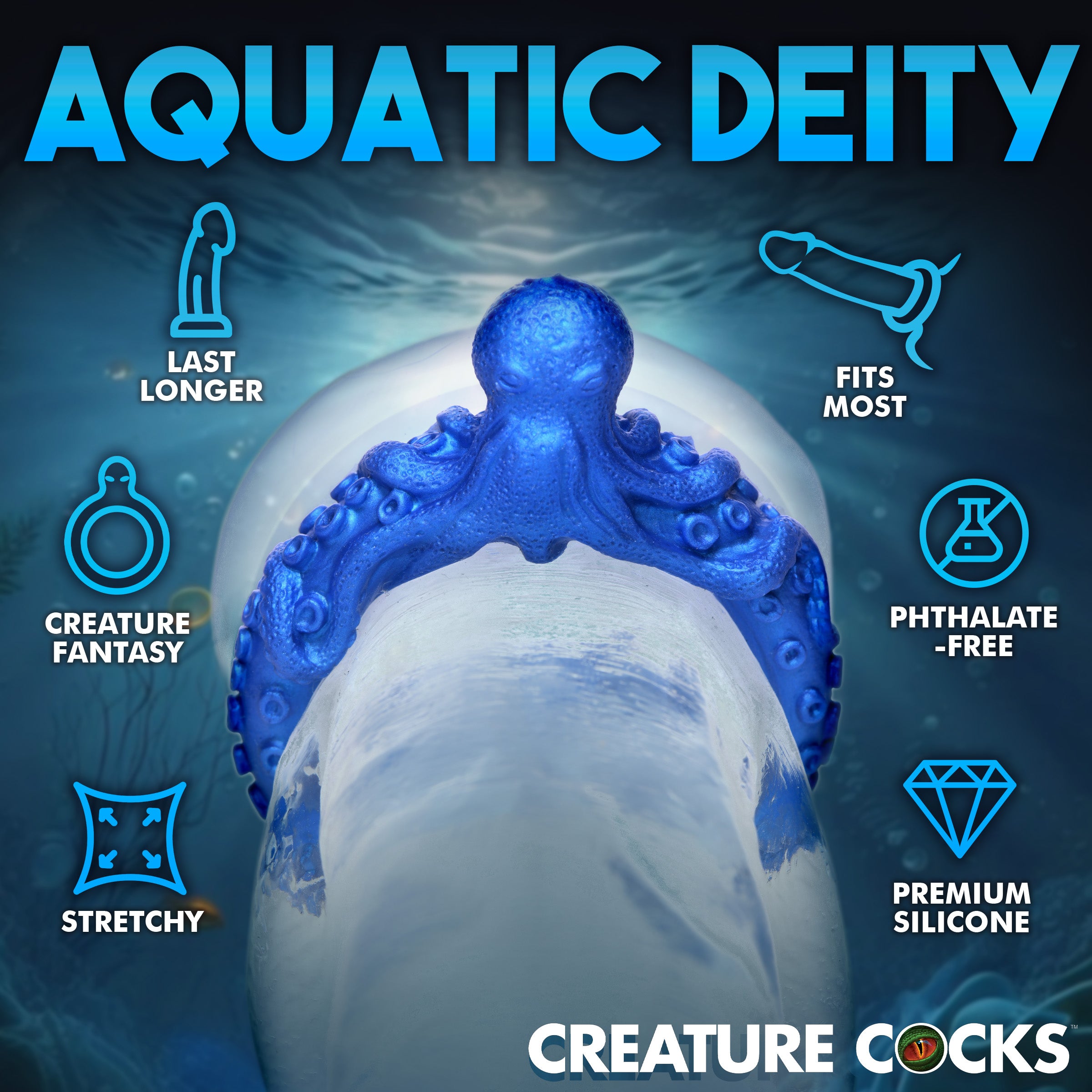 Creature Cocks Poseidon's Octo-Ring Blue