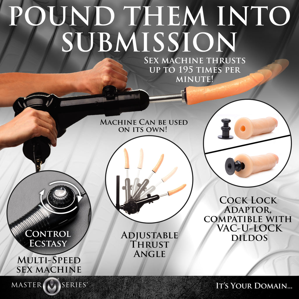 Master Series Obedience Chair with Sex Machine Black