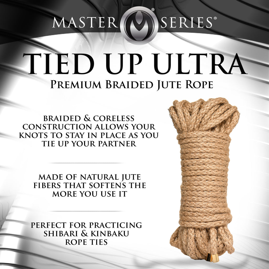 Master Series Premium Braided Jute Bondage Rope - 50 Feet Brown