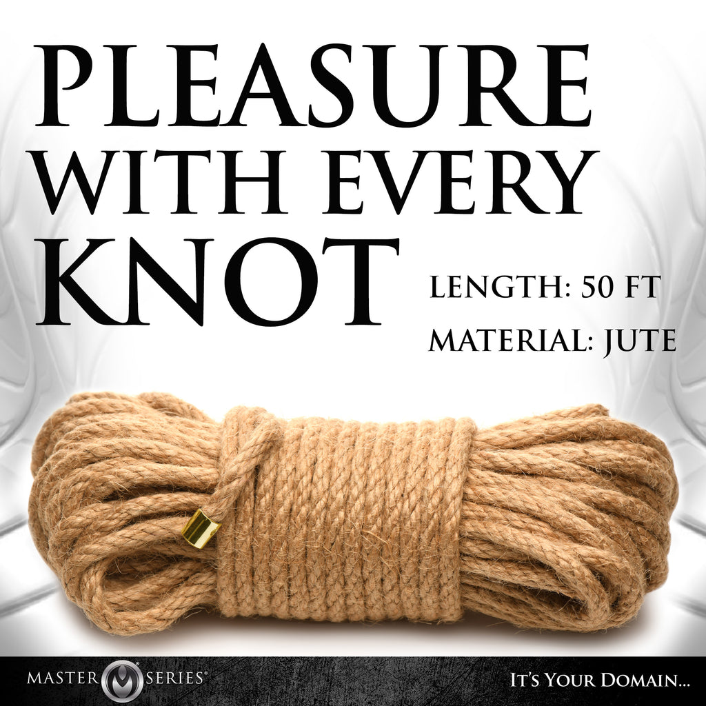 Master Series Premium Braided Jute Bondage Rope - 50 Feet Brown