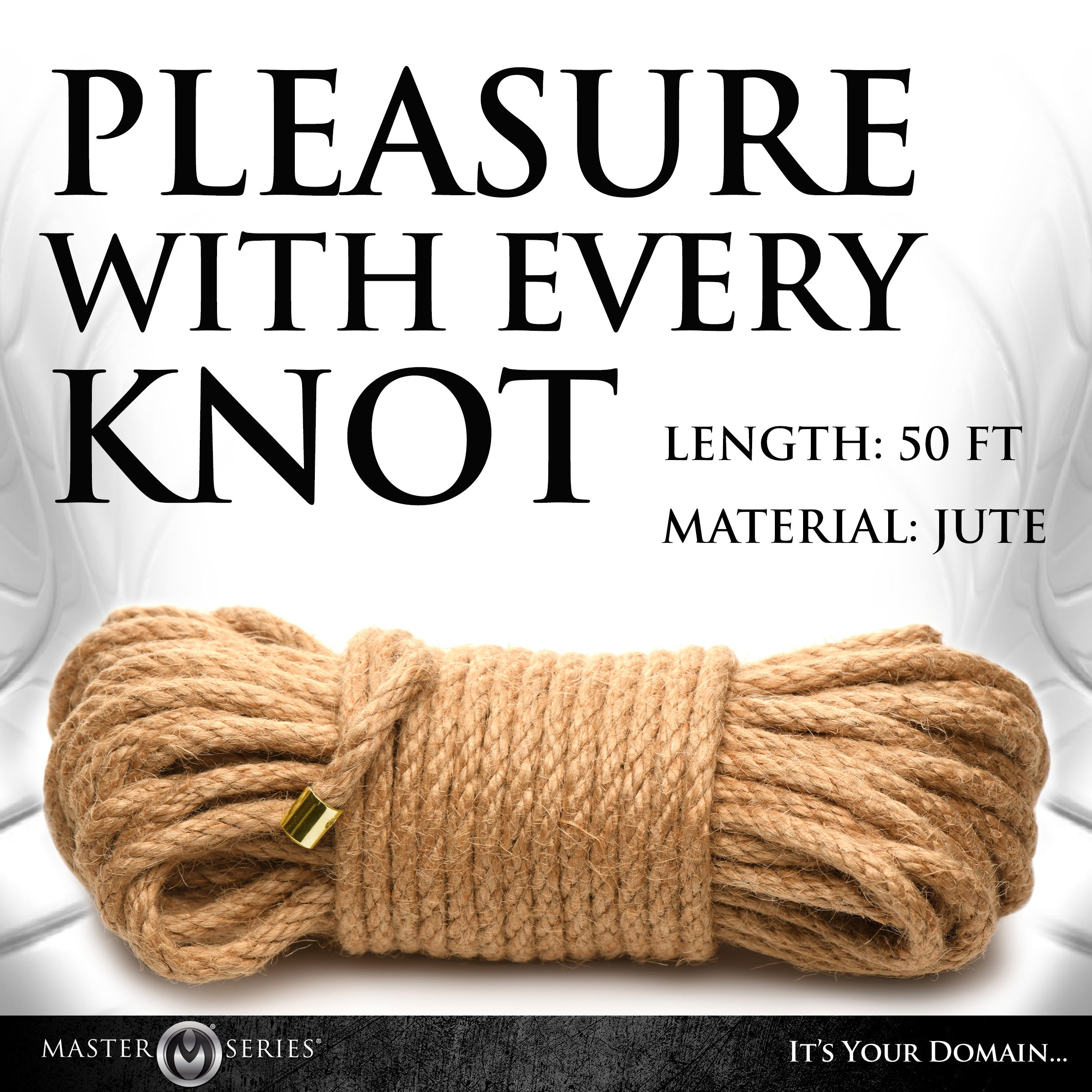 Master Series Premium Braided Jute Bondage Rope - 50 Feet Brown