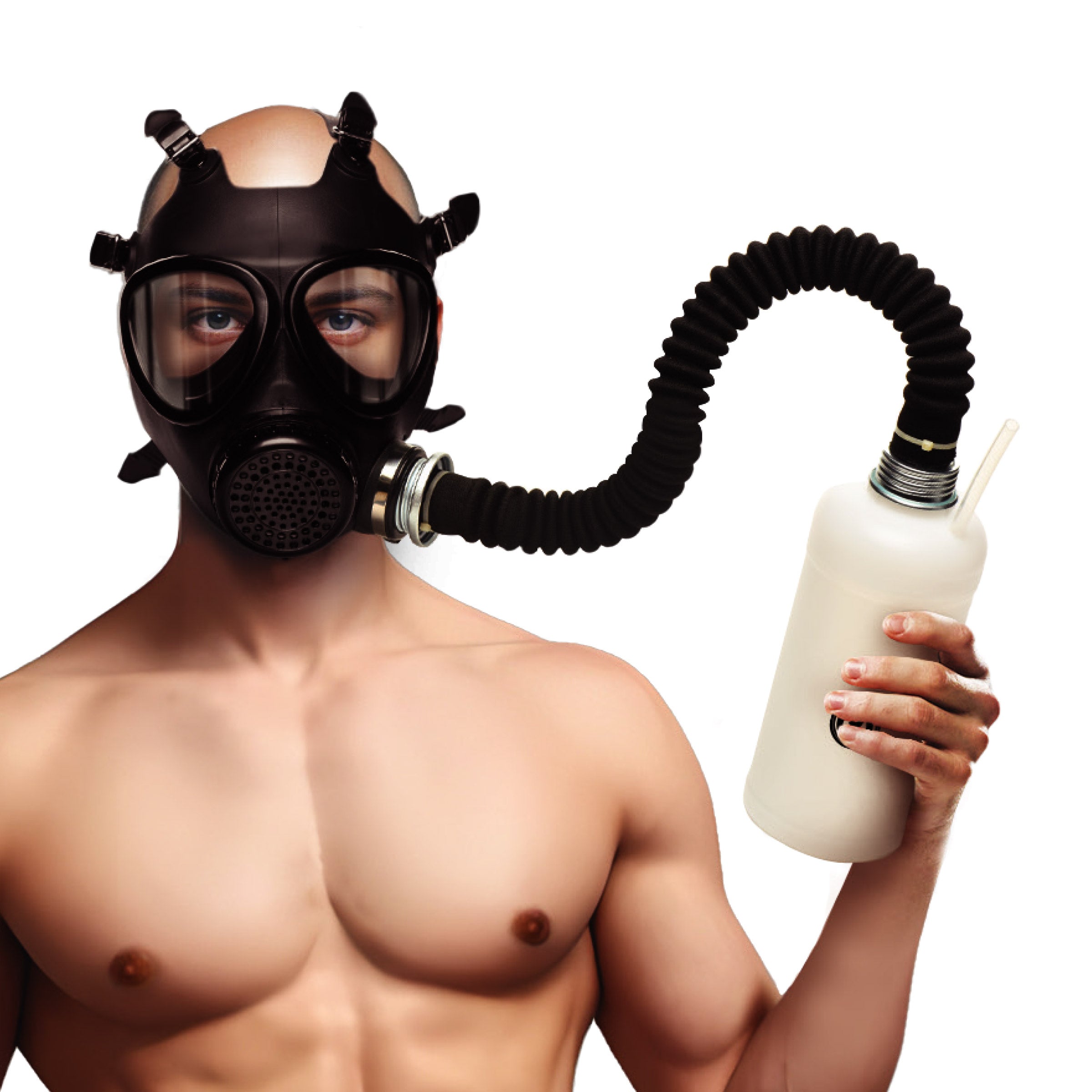 Master Series Inhaler Gas Mask with Bottle Black