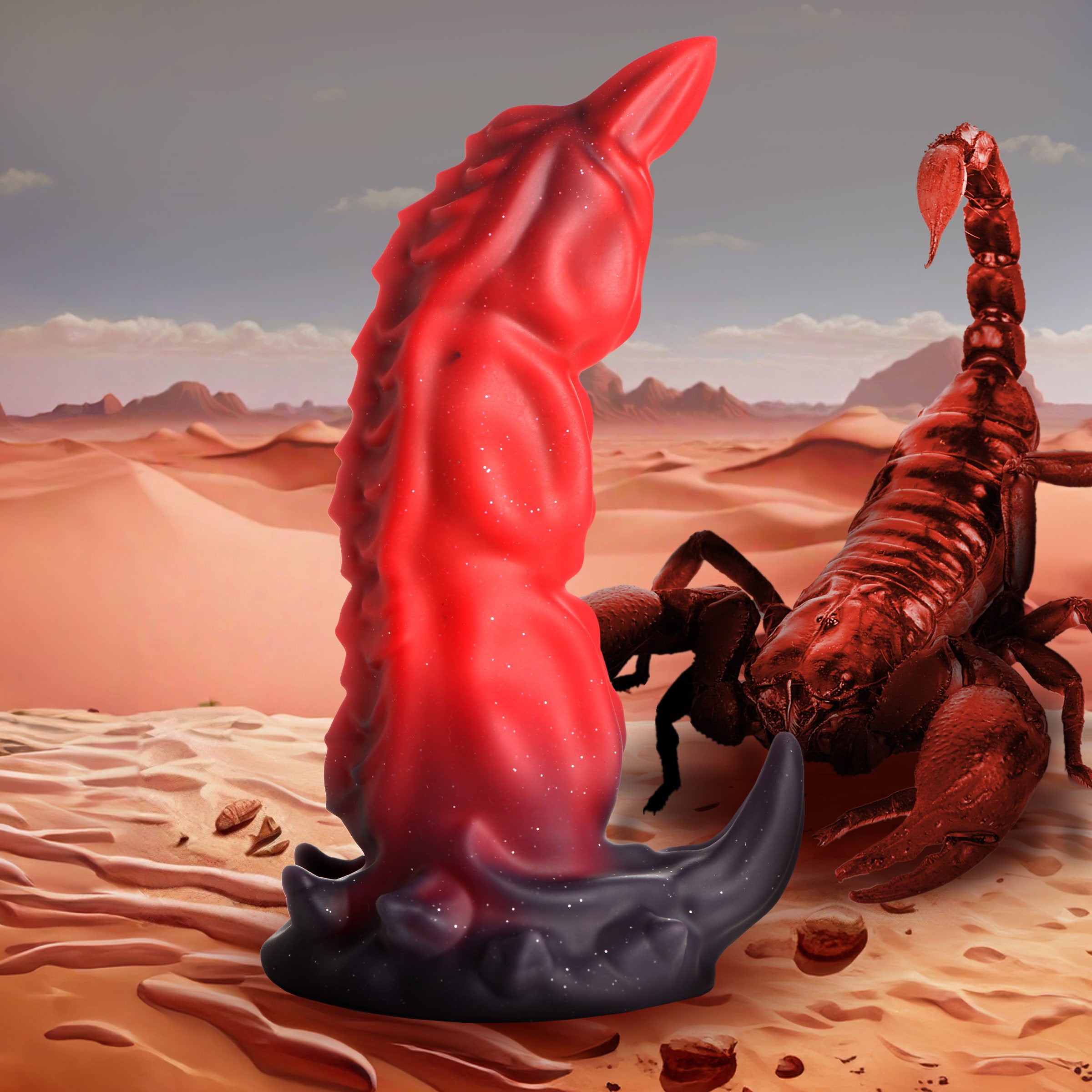 Creature Cocks King Scorpion Silicone Dildo Red