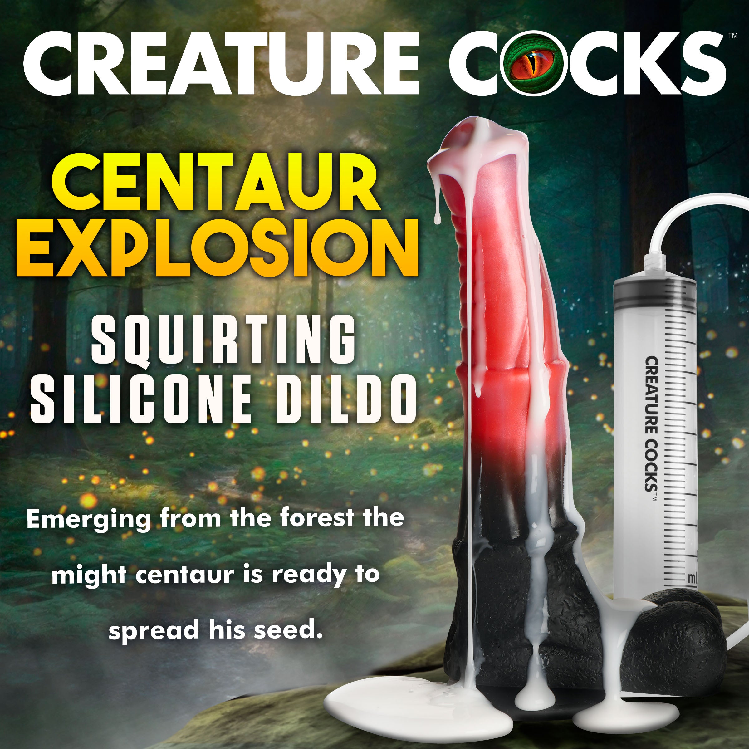 Creature Cocks Centaur Explosion Squirting Silicone Dildo Multi