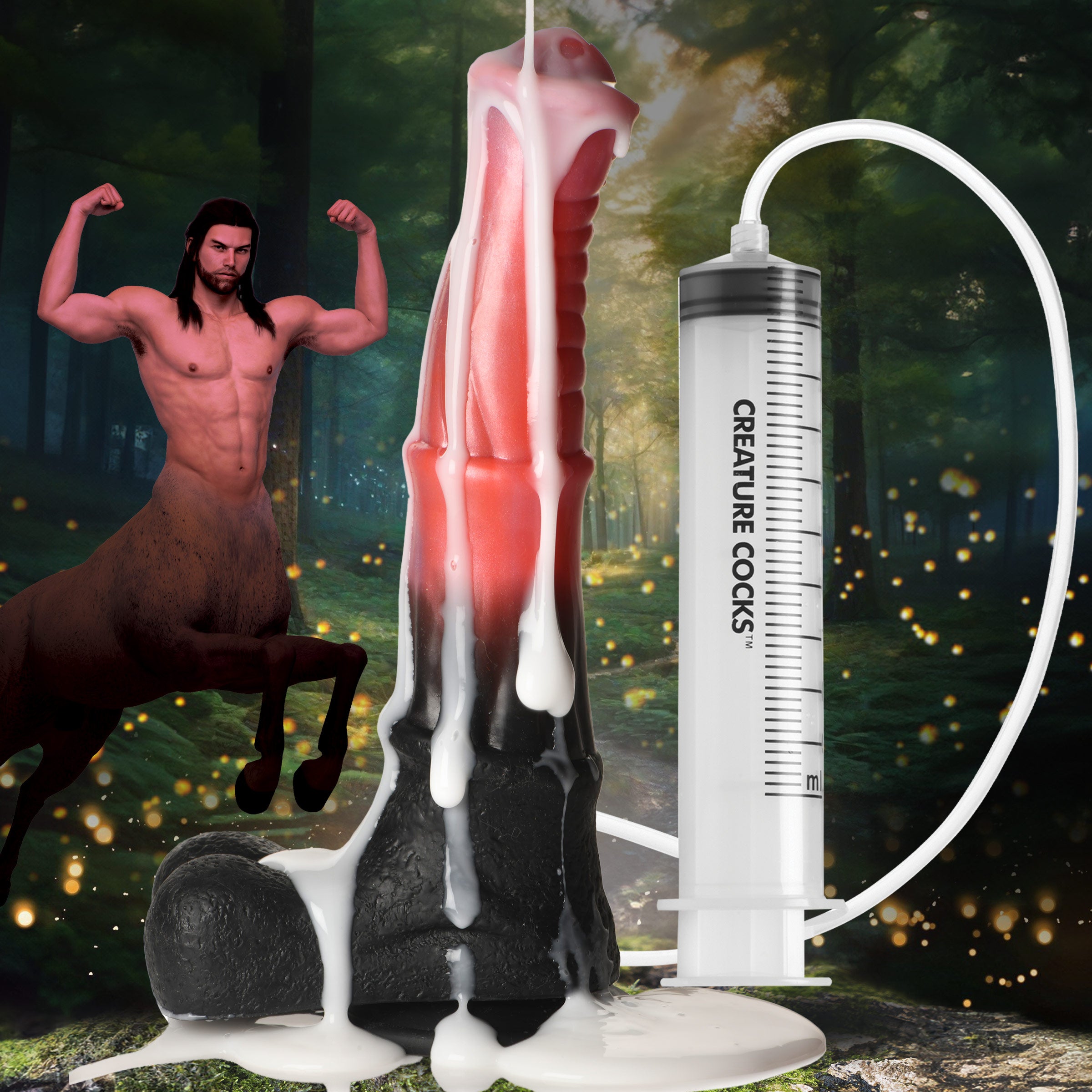 Creature Cocks Centaur Explosion Squirting Silicone Dildo Multi