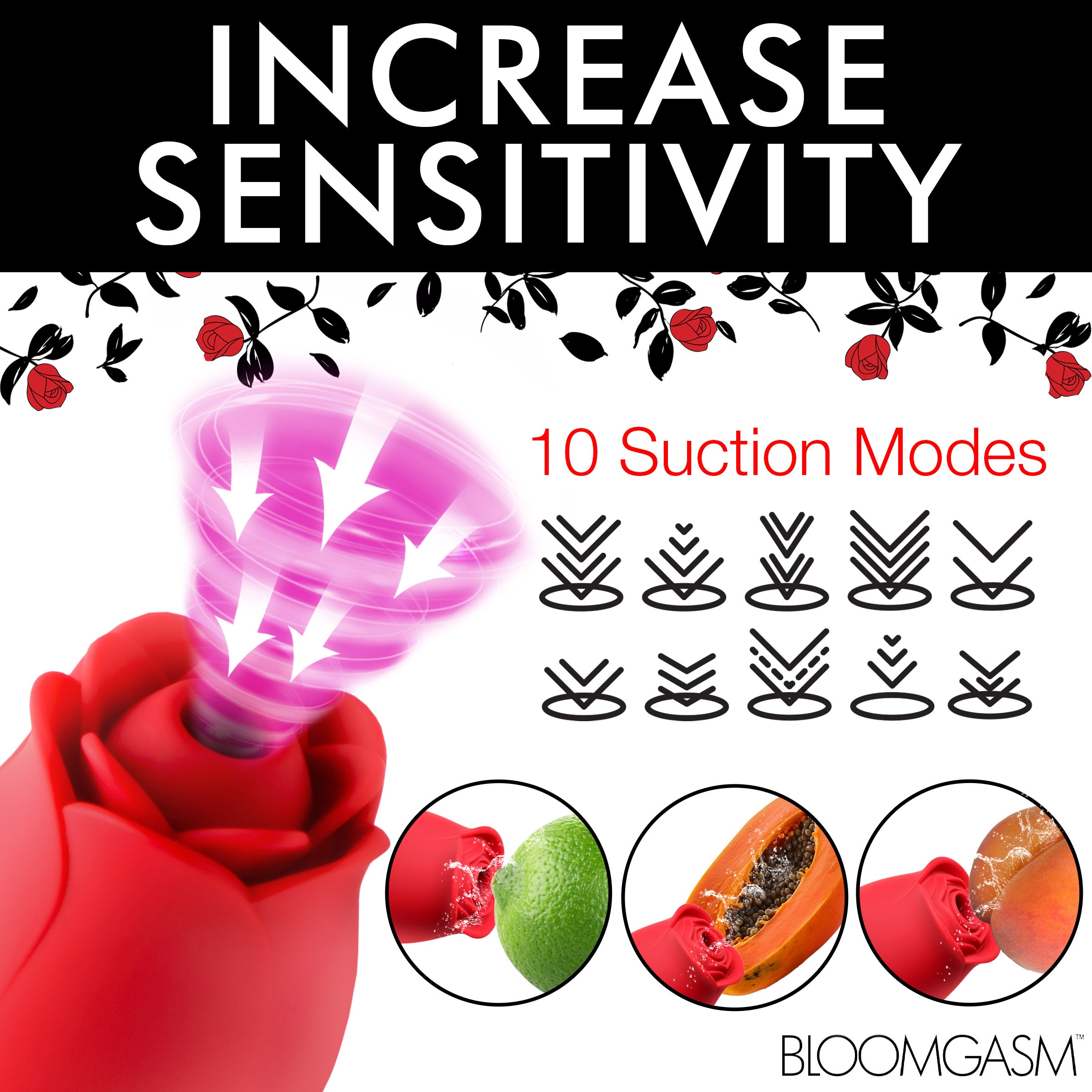 Bloomgasm Blooming Bunny Sucking and Thrusting Silicone Rabbit Vibrator Red