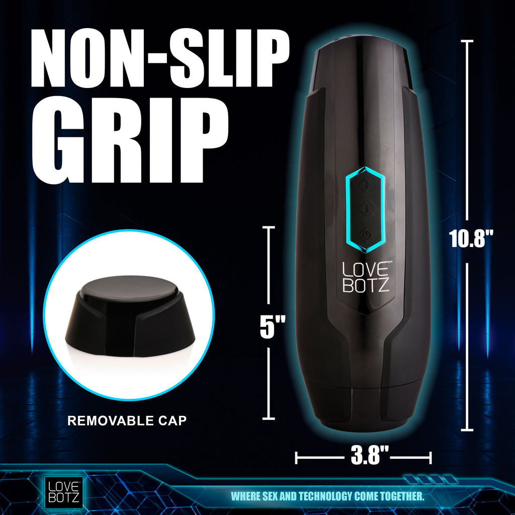 LoveBotz The Milker Max Thrusting and Vibrating Masturbator Black