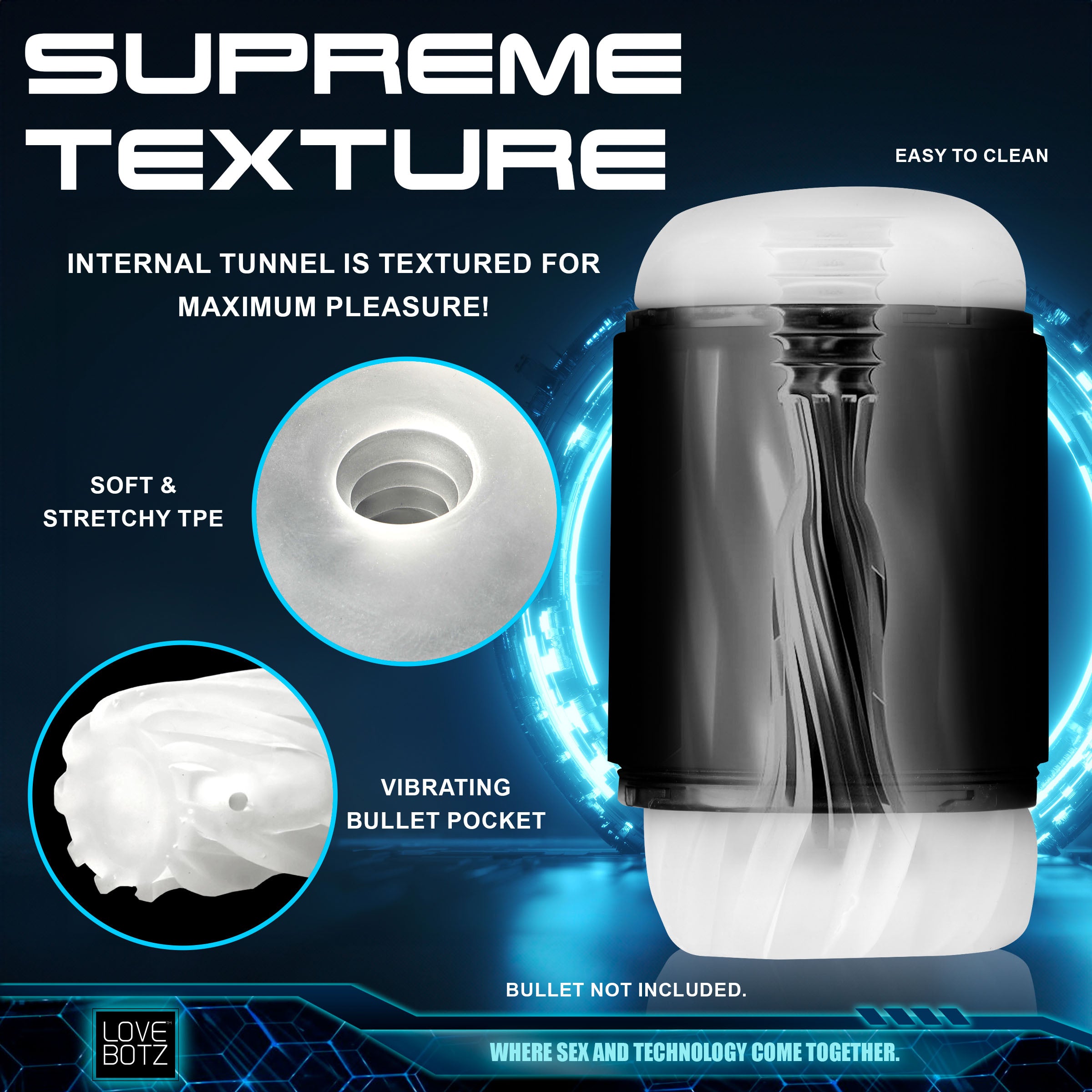 LoveBotz The Milker Mega-Pod Sucking Masturbator Black