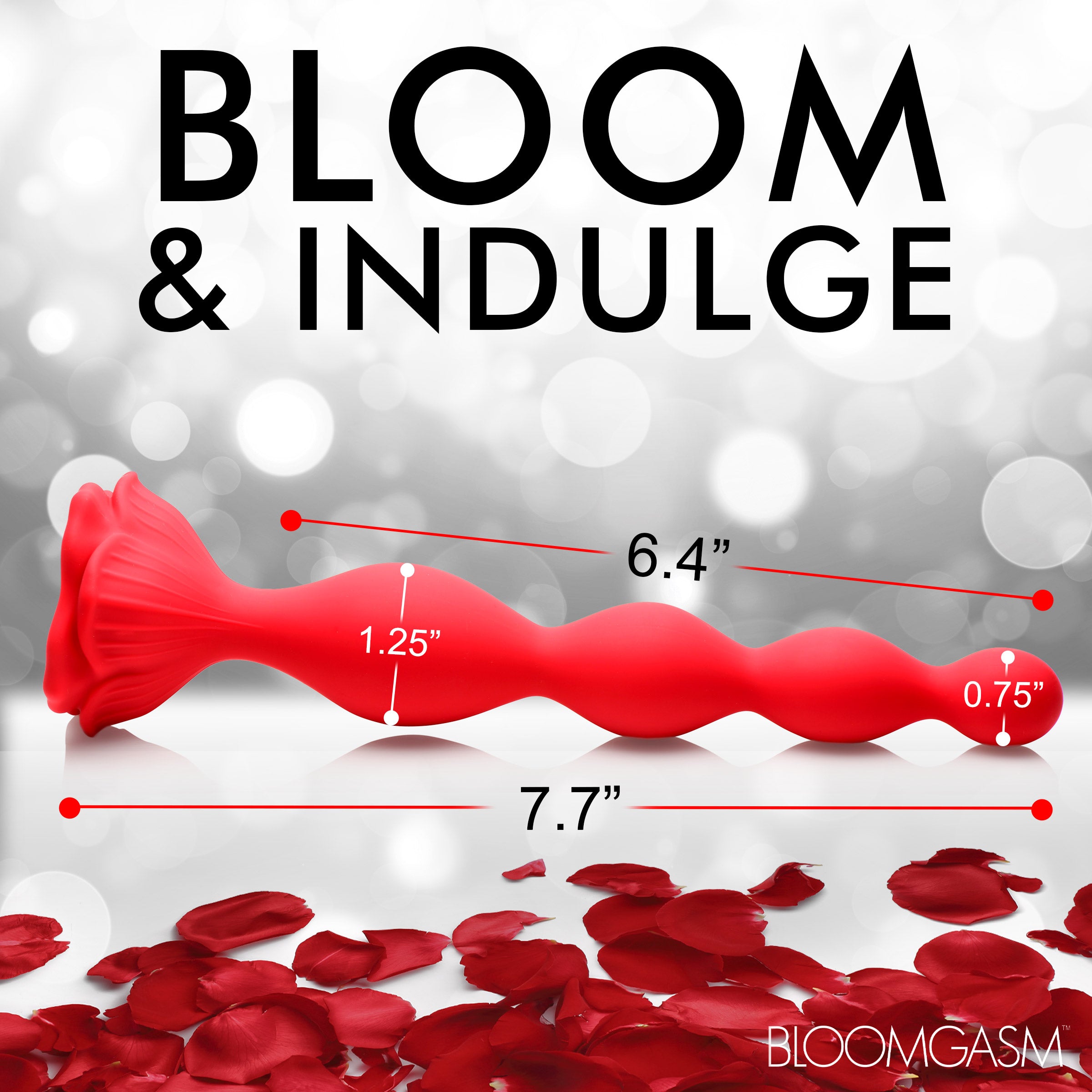 Bloomgasm 9X Beaded Bloom Silicone Rose Vibrator Red