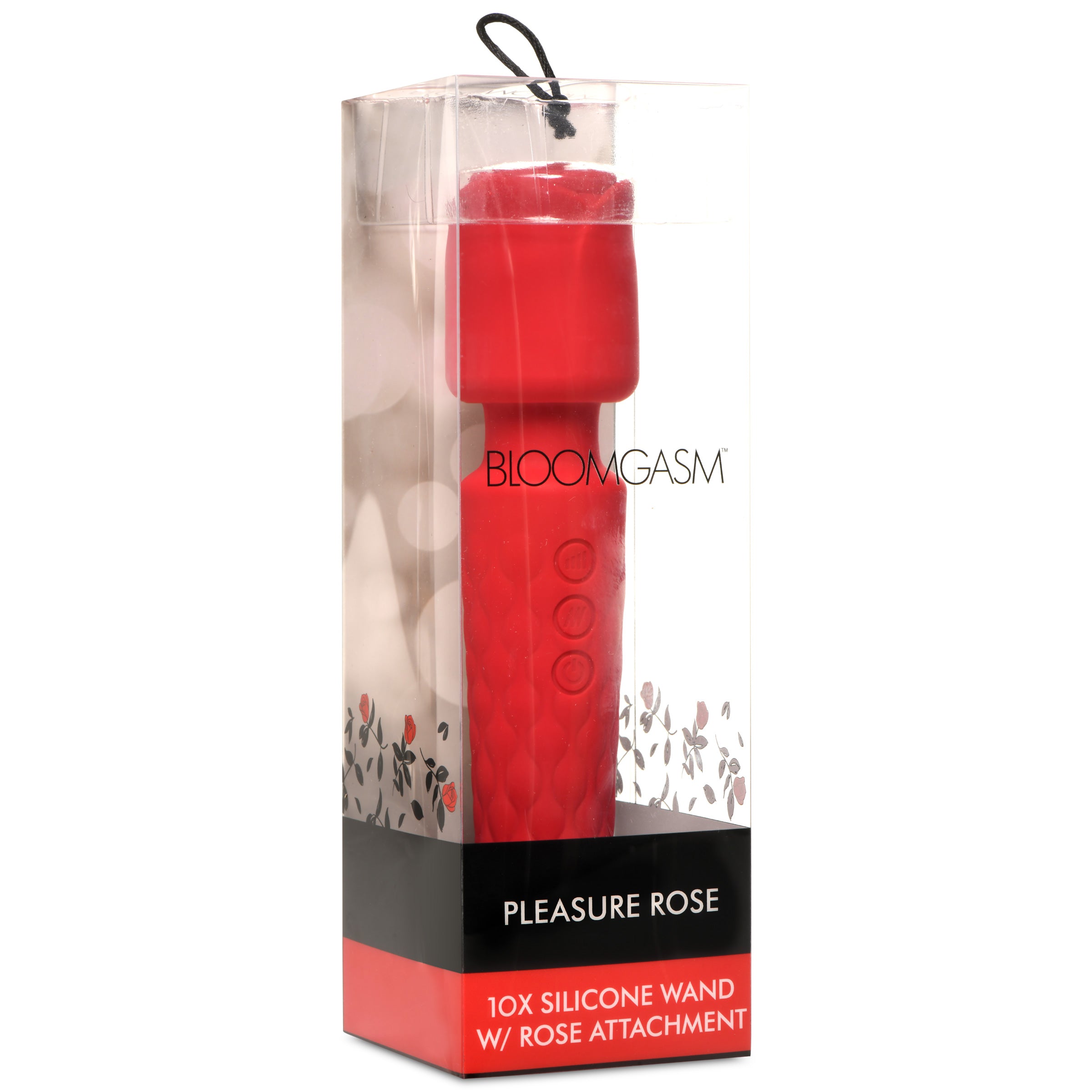 Bloomgasm Deluxe Silicone Rose Wand Red